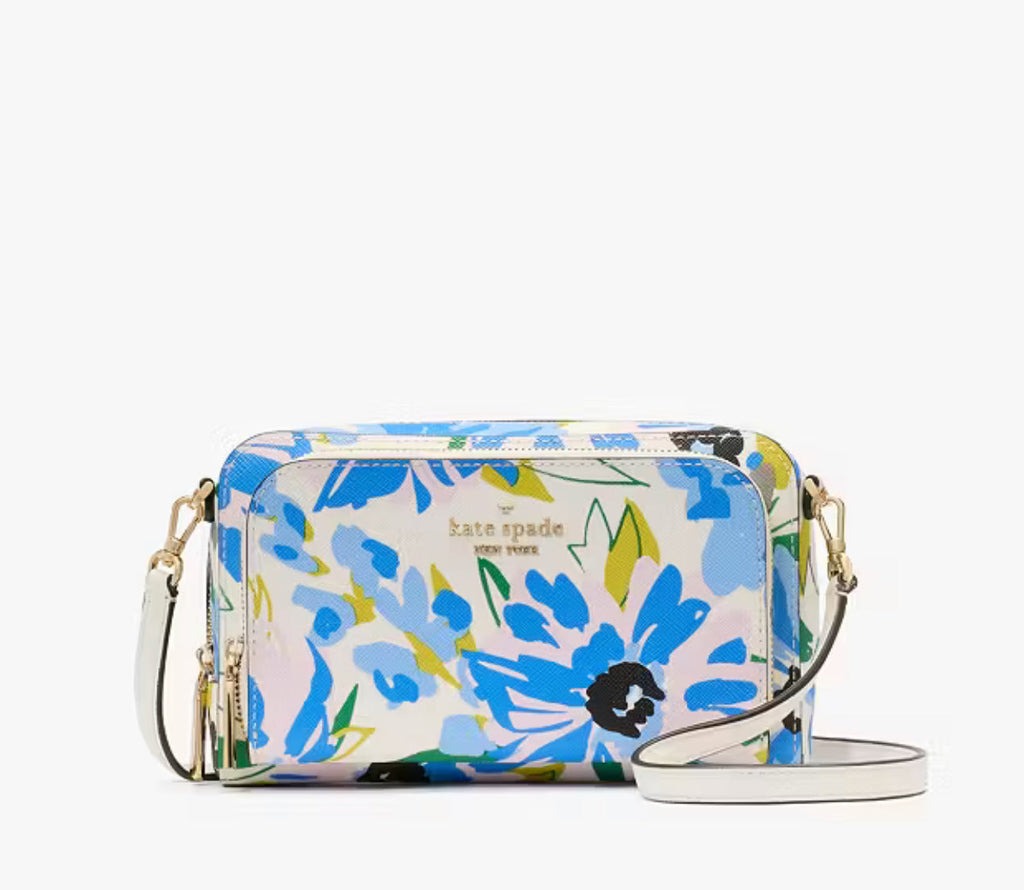 NWT Kate Spade Staci Floral Dual Zip Around Mini Crossbody/Clutch