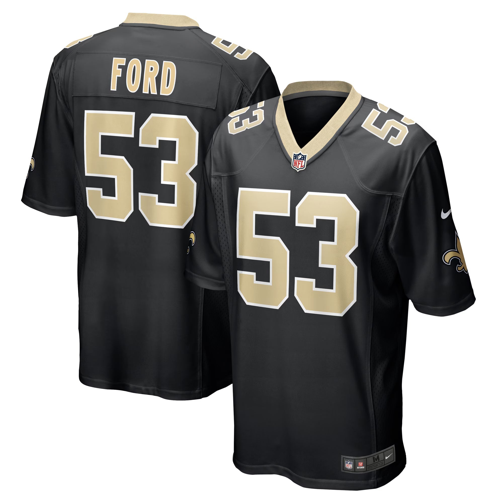 New Orleans Saints Jaylan Ford Black Game Jersey
