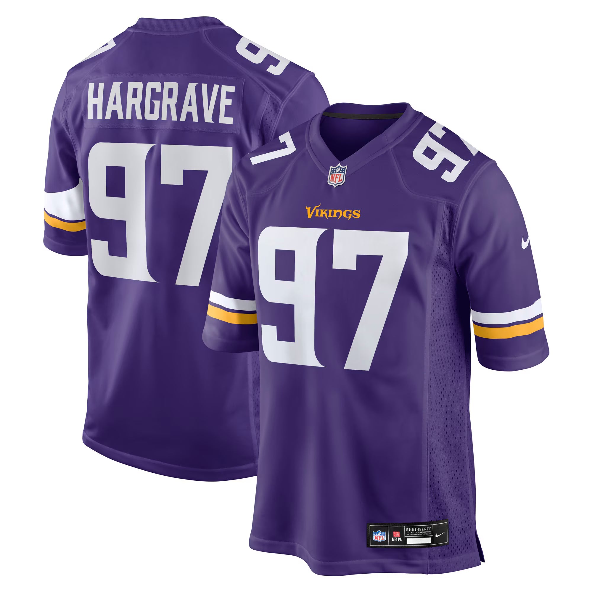Minnesota Vikings Javon Hargrave Purple Team Game Jersey