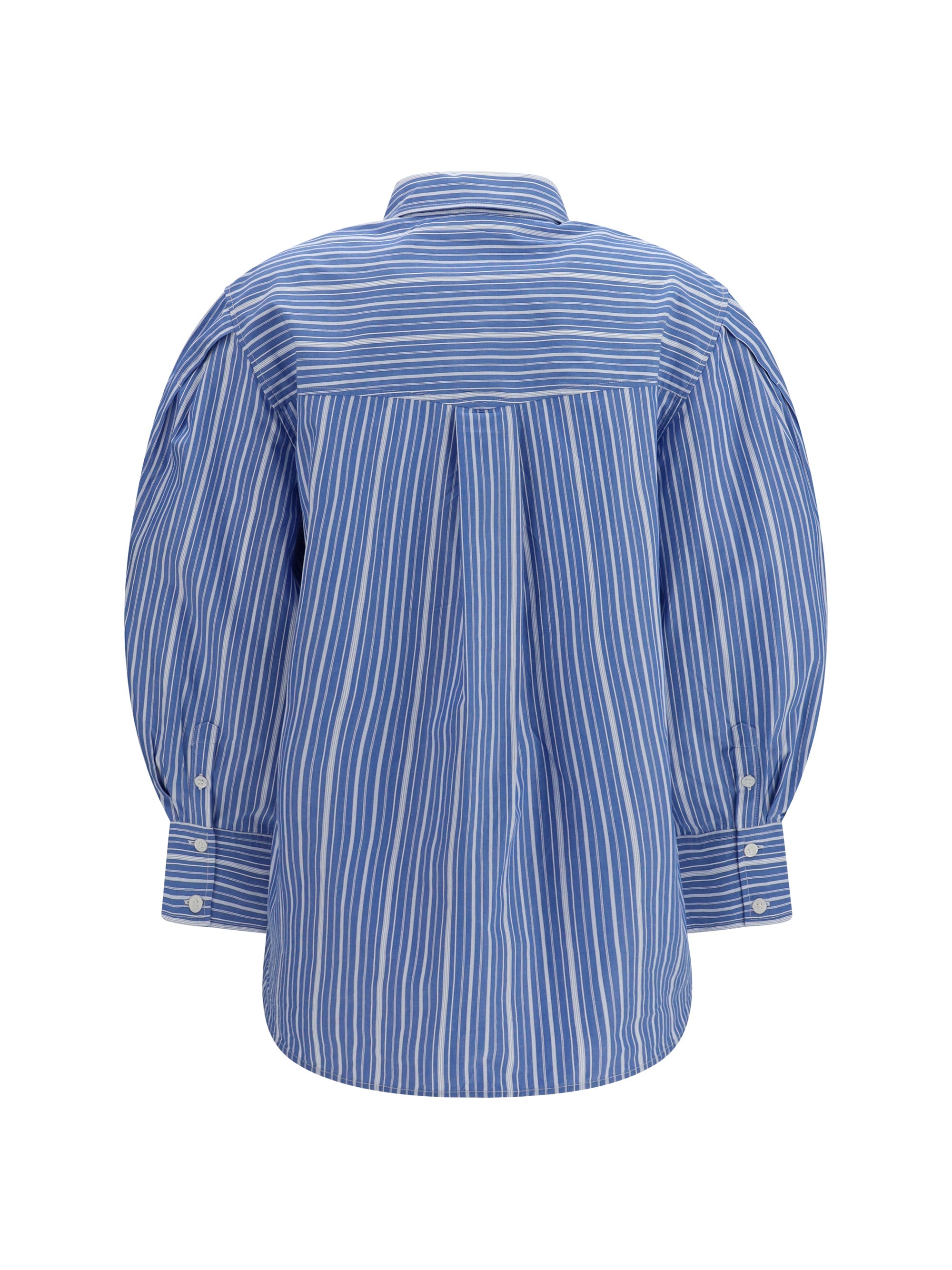 Ganni Women Striped Cotton T-Shirt