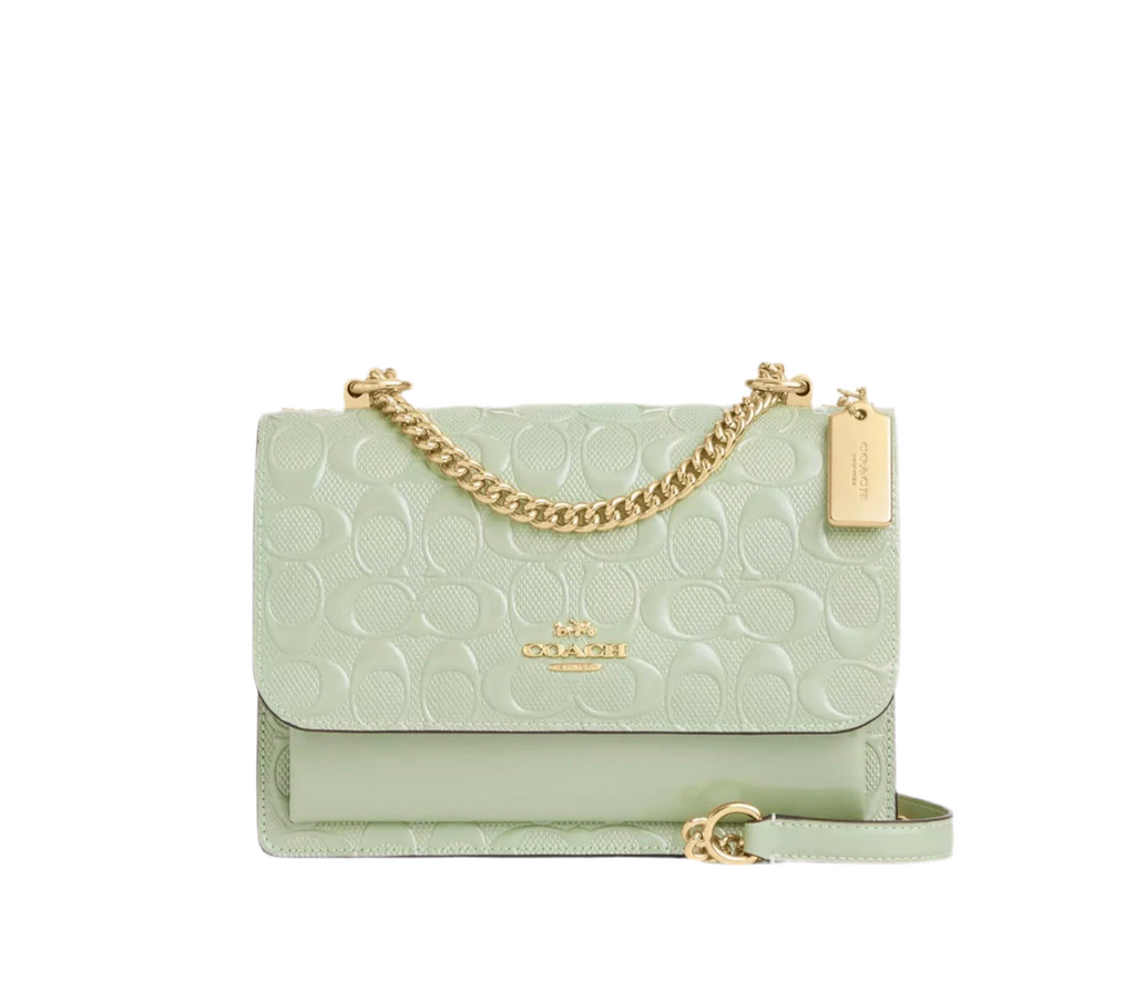 NWT Coach Klare Crossbody Bag In Signature Leather In Gold/Pale Green