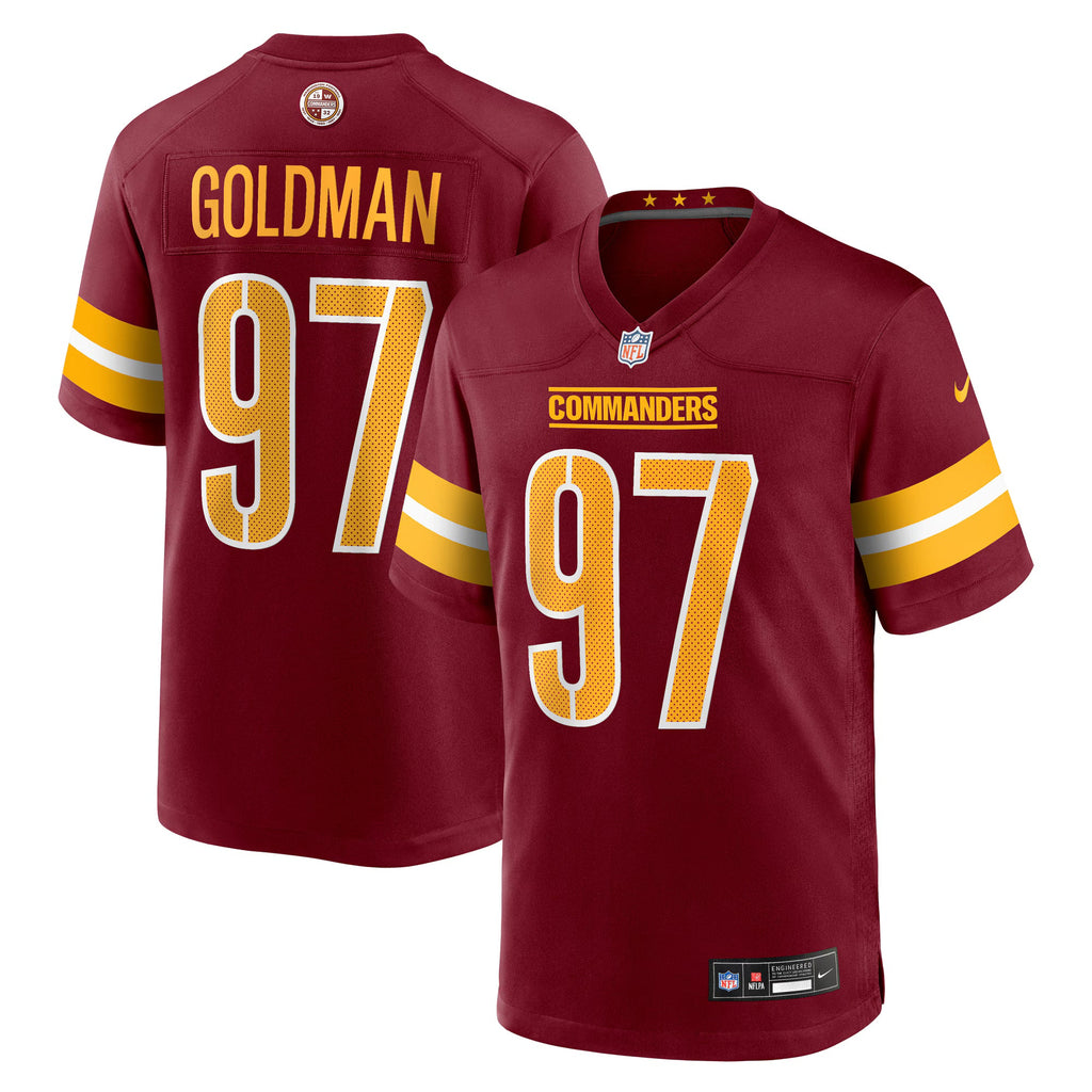 Washington Commanders Eddie Goldman Burgundy Team Game Jersey