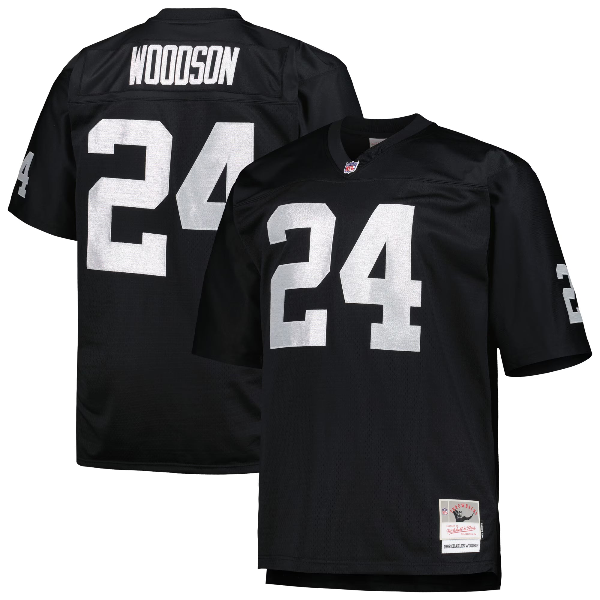 Las Vegas Raiders Charles Woodson Mitchell & Ness Black Big & Tall 1998 Retired Player Replica Jersey