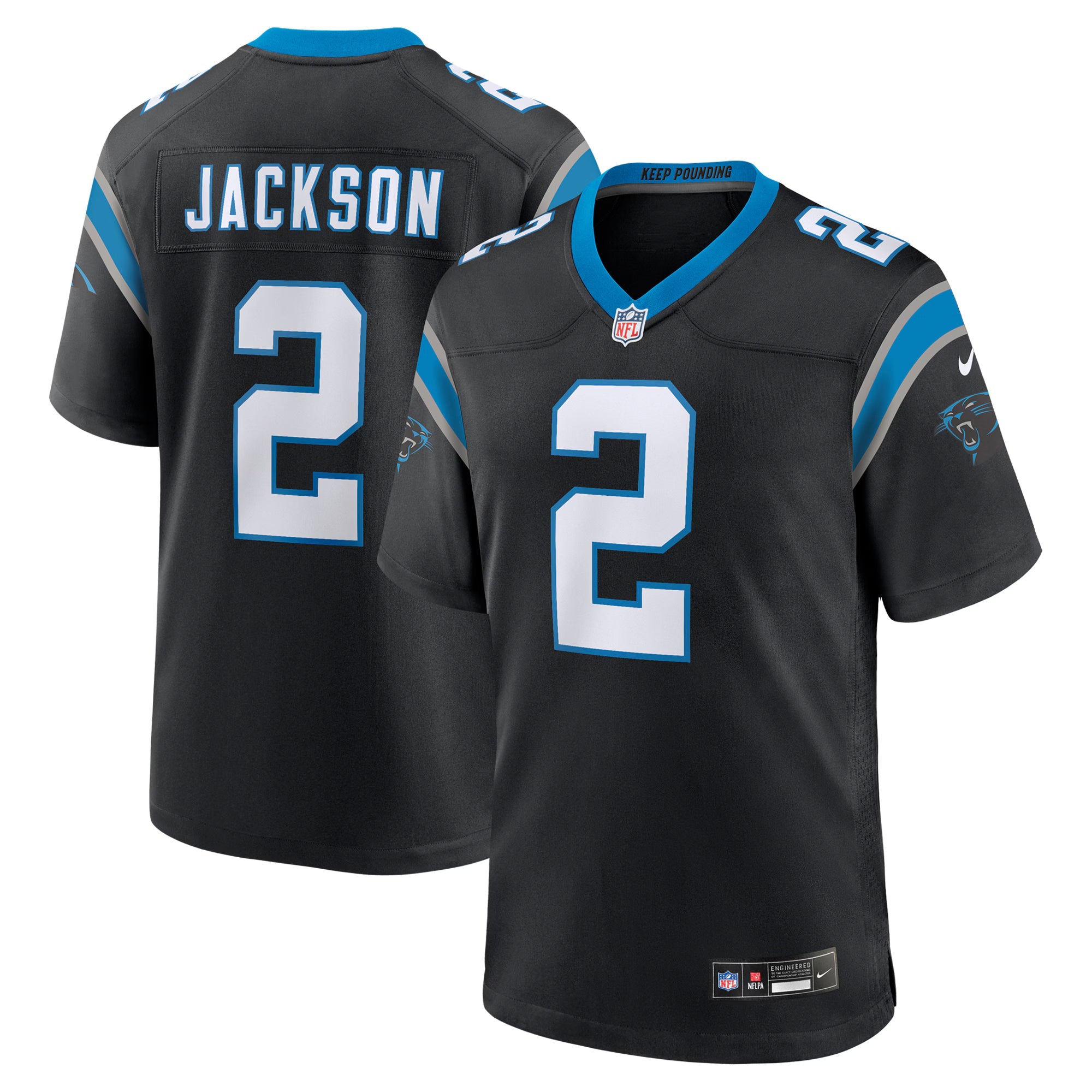 Carolina Panthers Mike Jackson Black Game Jersey