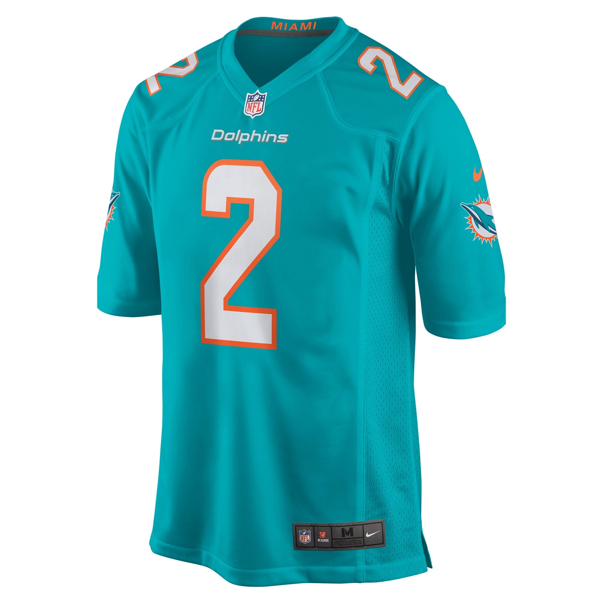 Miami Dolphins Bradley Chubb Aqua Game Player Jersey