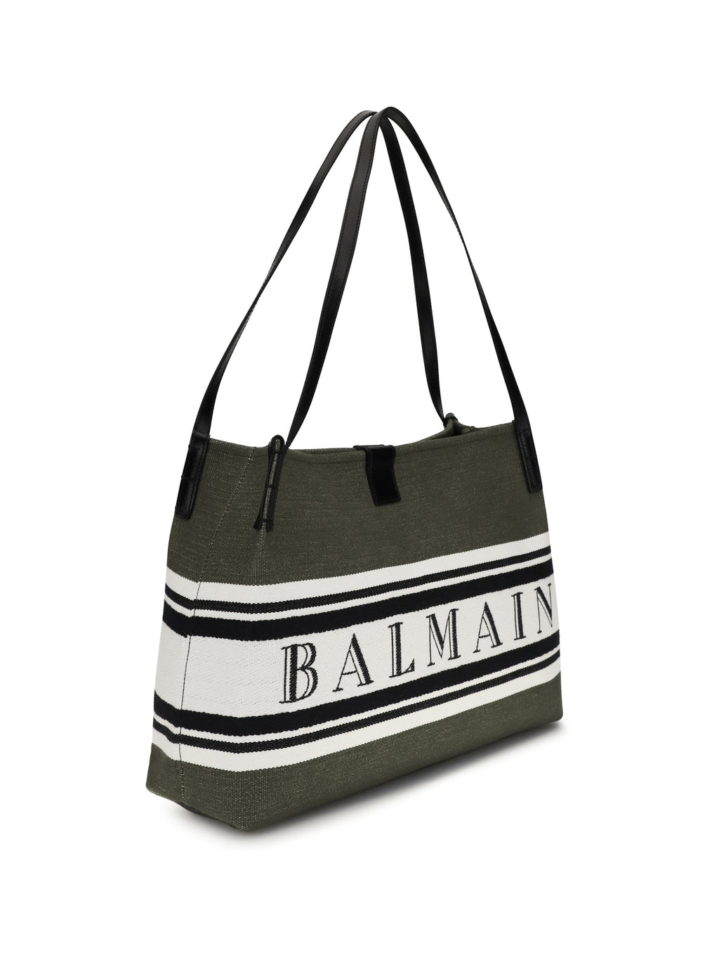 Balmain Women Medium Canvas And Leather Release Tote