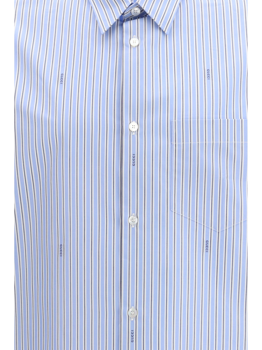 Gucci Men Striped Cotton Poplin Shirt