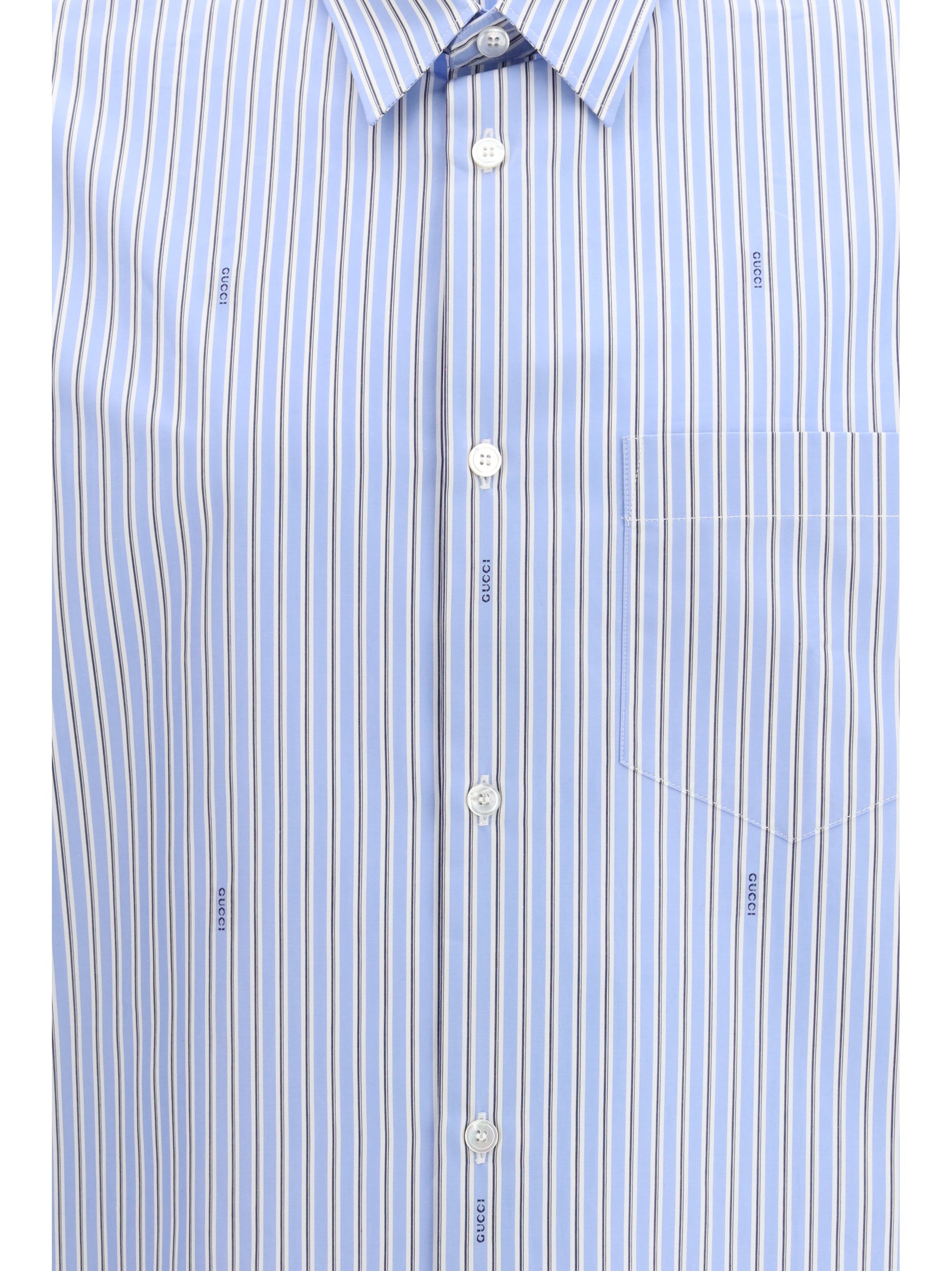 Gucci Men Striped Cotton Poplin Shirt