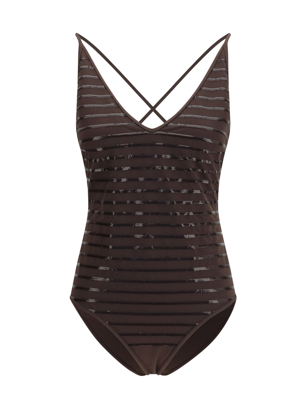 Brunello Cucinelli Women Shimmering Striped One-Piece Swimsuit
