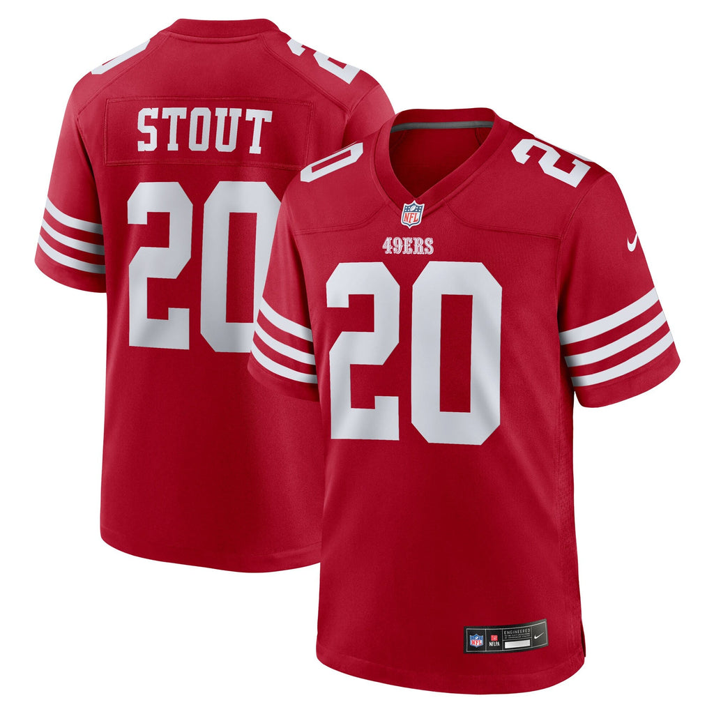 San Francisco 49ers Upton Stout Scarlet Team Game Jersey