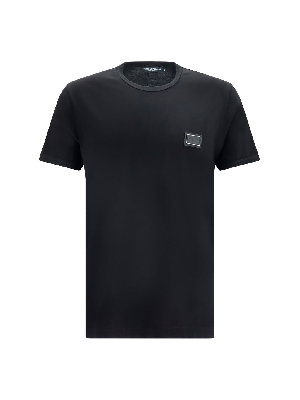 Dolce & Gabbana Men Cotton T-Shirt With Logo Plaque