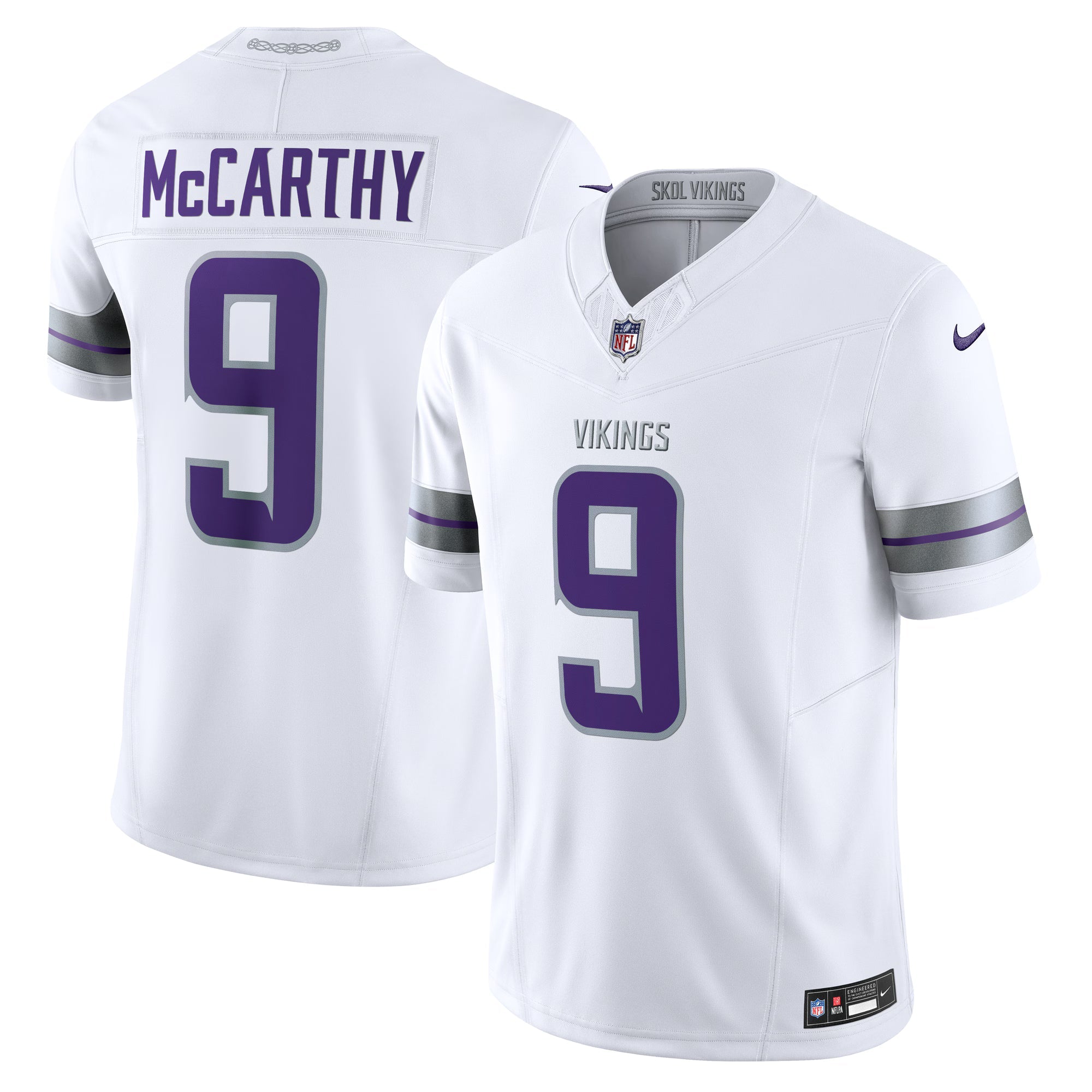 Minnesota Vikings J.J. McCarthy White Vapor F.U.S.E. Limited Jersey