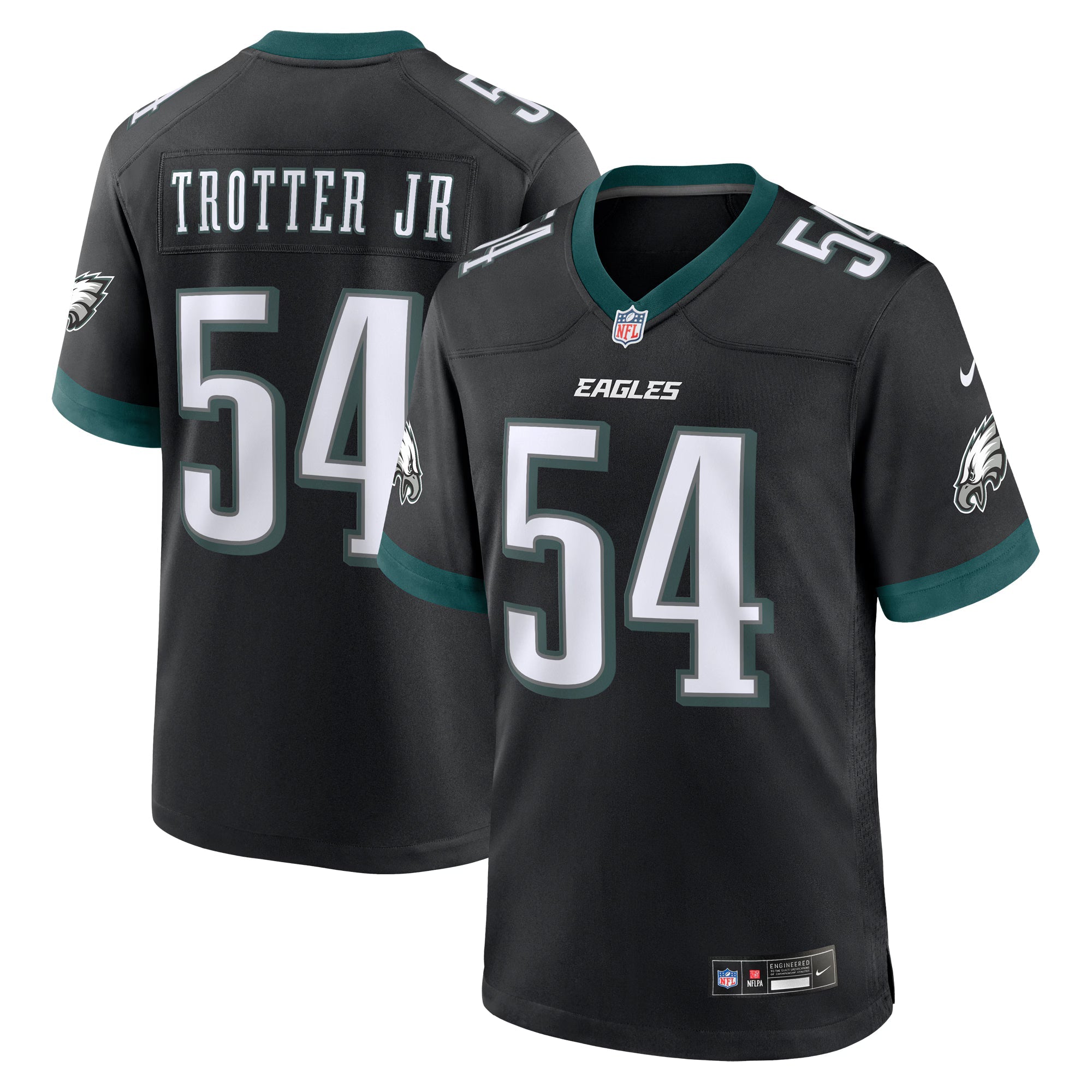 Philadelphia Eagles Jeremiah Trotter Jr. Black Alternate Game Jersey