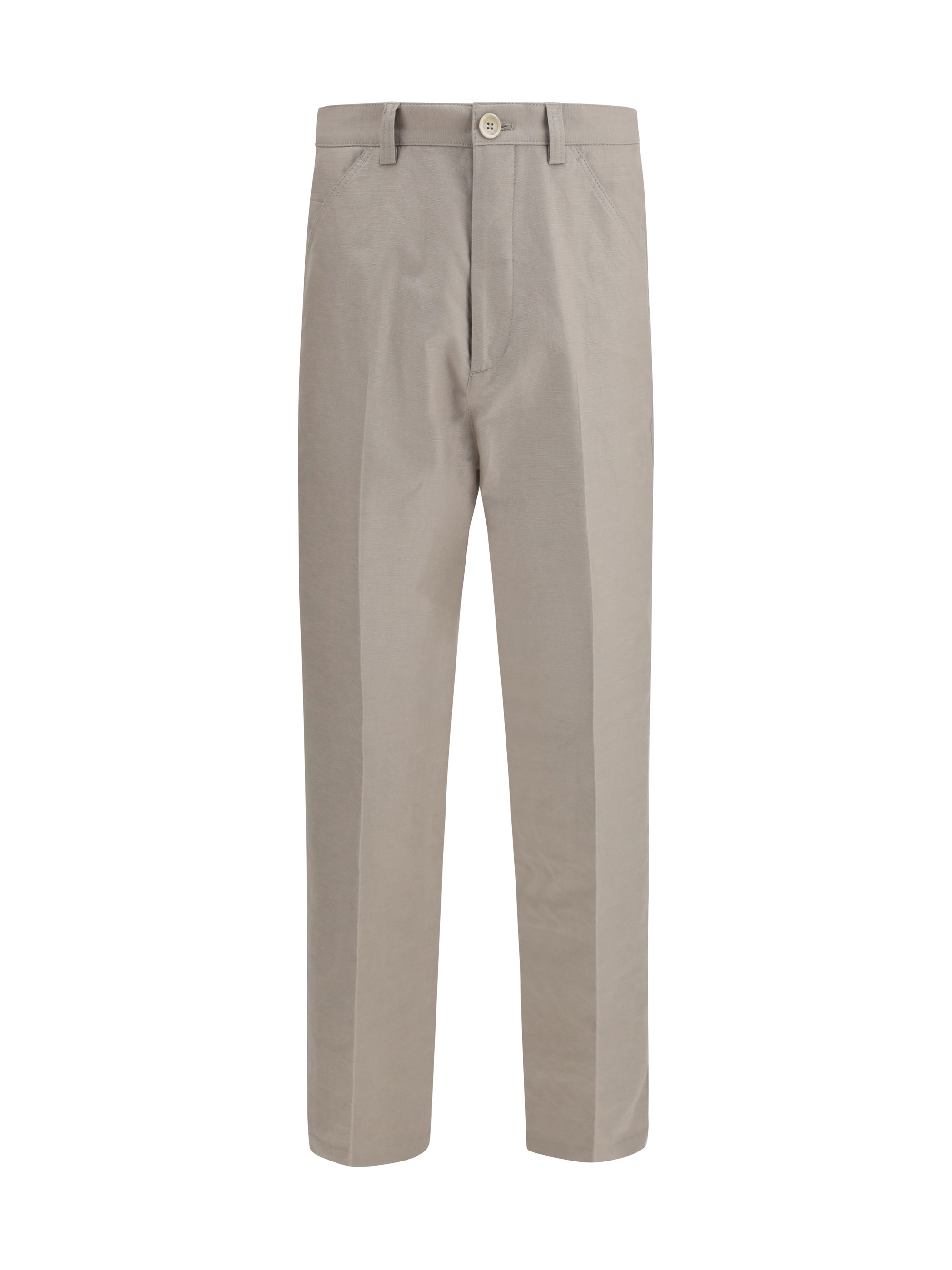 Brunello Cucinelli Men Tailored Pants In Cotton With Belt Loops