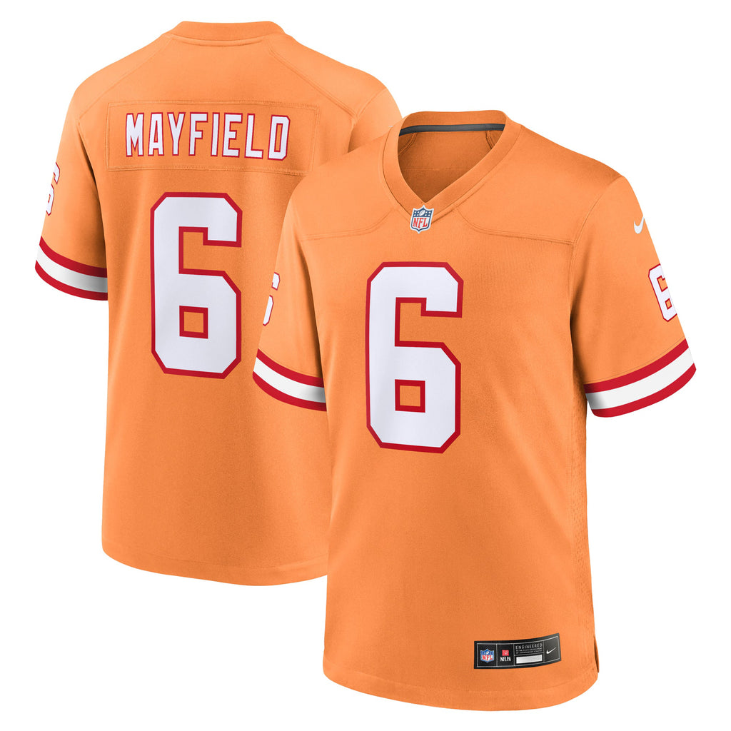 Tampa Bay Buccaneers Baker Mayfield Orange Throwback Game Jersey