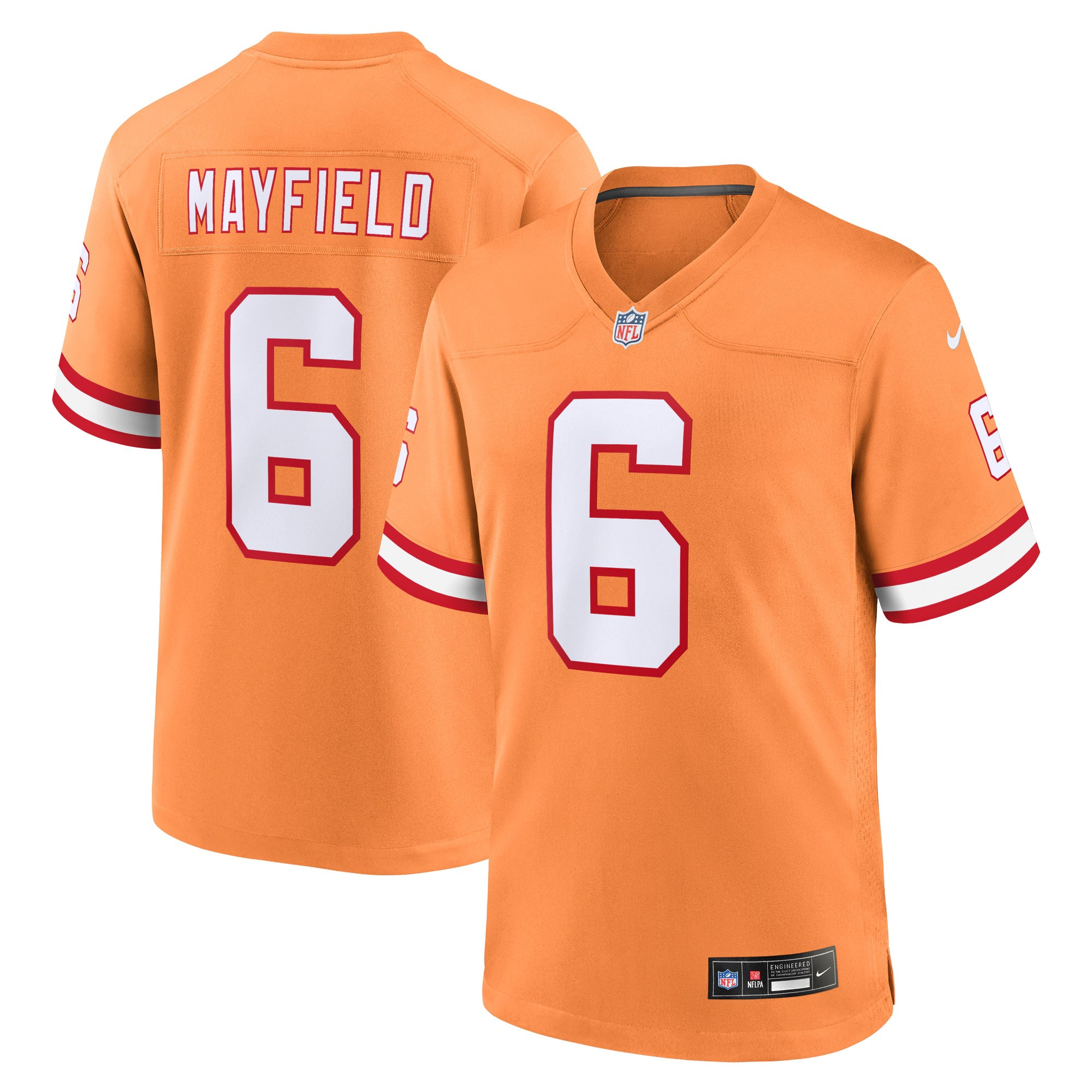 Tampa Bay Buccaneers Baker Mayfield Orange Throwback Game Jersey
