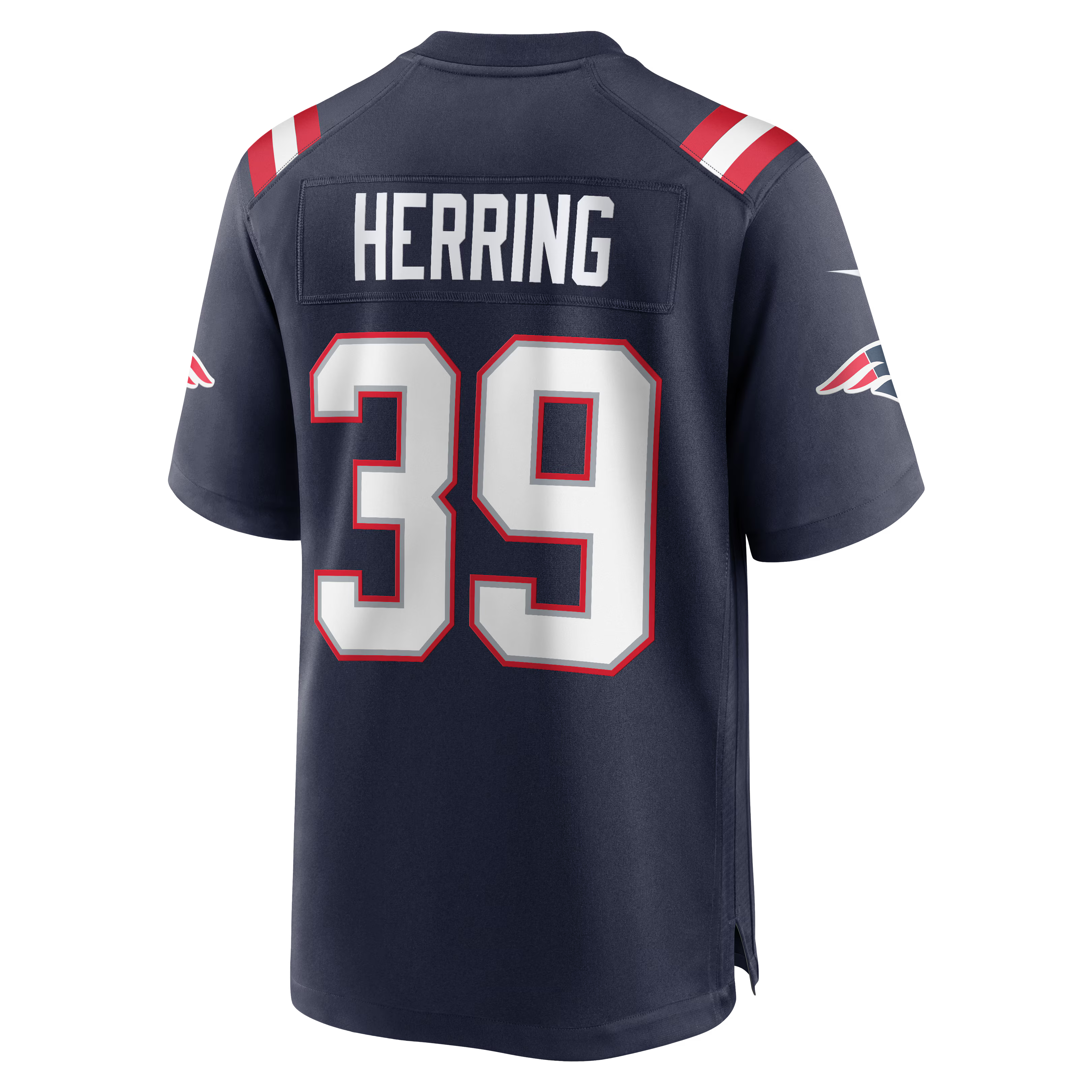 New England Patriots Tyron Herring Navy Team Game Jersey