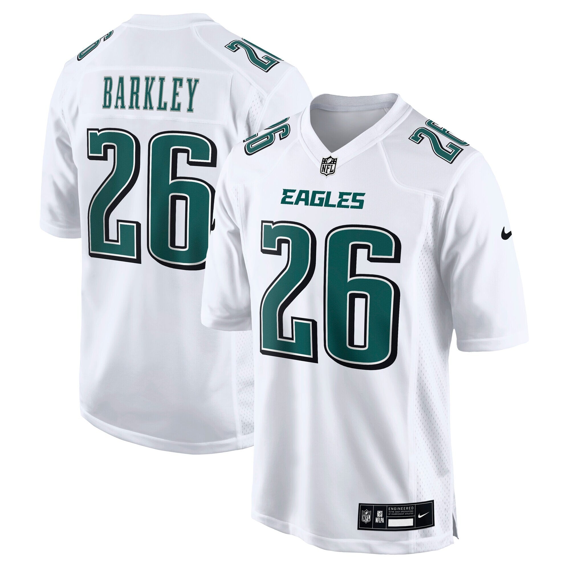 Philadelphia Eagles Saquon Barkley Tundra White Fashion Game Jersey