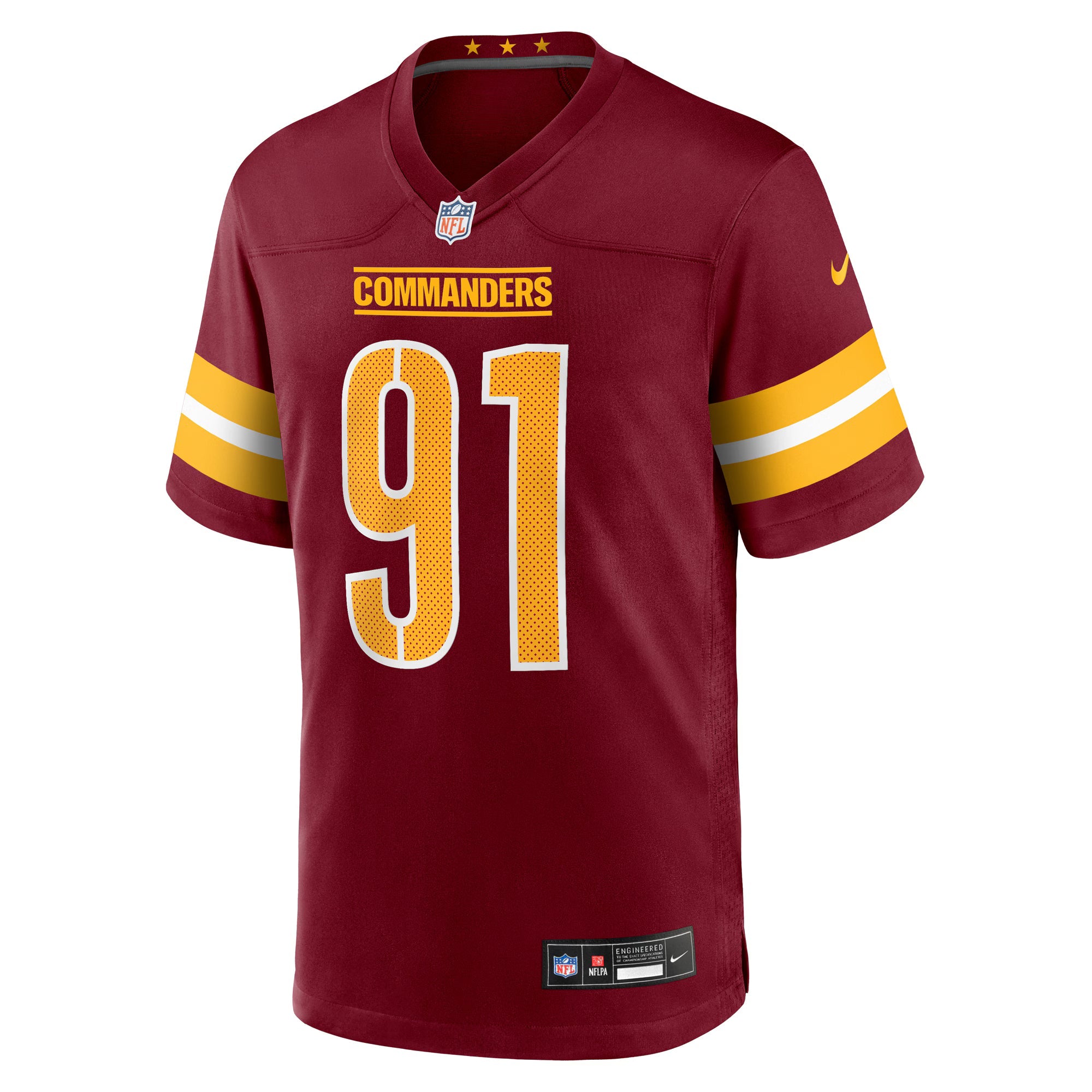 Washington Commanders Deatrich Wise Jr. Burgundy Team Game Jersey
