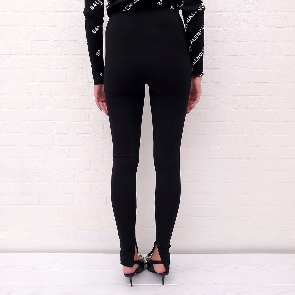 BALENCIAGA BLACK LEGGINGS WITH ZIPPER - SIZE XS