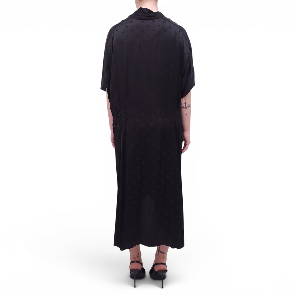 BALENCIAGA BLACK LOGO JACQUARD DRESS - SIZE 2 (M)