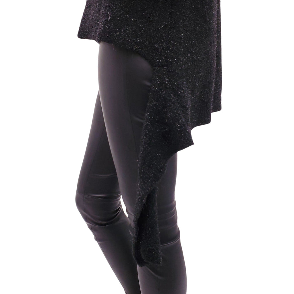 BALENCIAGA BLACK METALLIC TURTLENECK SWEATER - SIZE 36