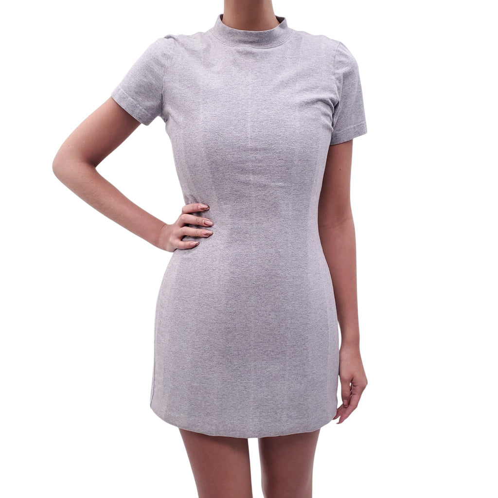 BALENCIAGA DEMNA GREY STRUCTURED DRESS WITH BONING - SIZE 40