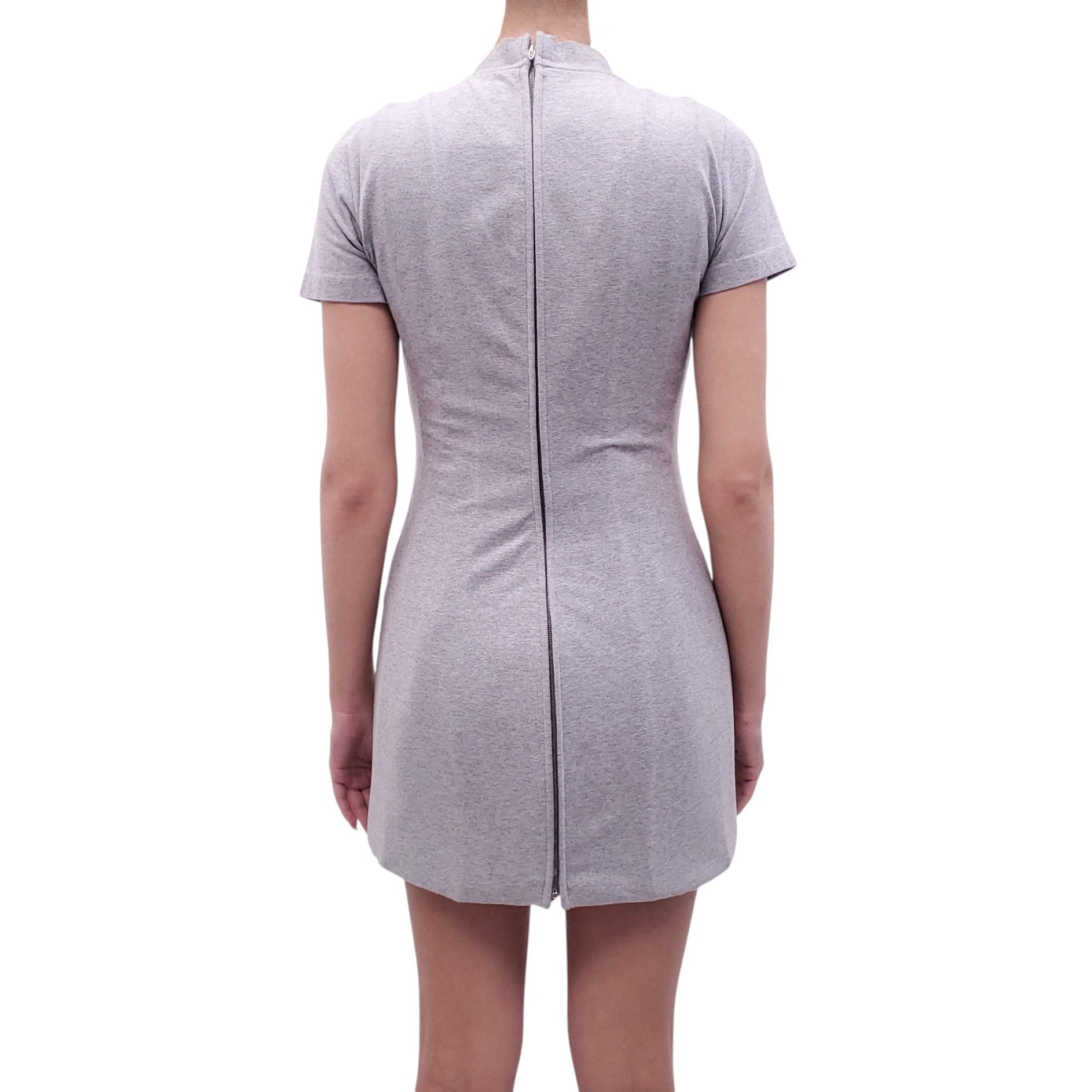 BALENCIAGA DEMNA GREY STRUCTURED DRESS WITH BONING - SIZE 40