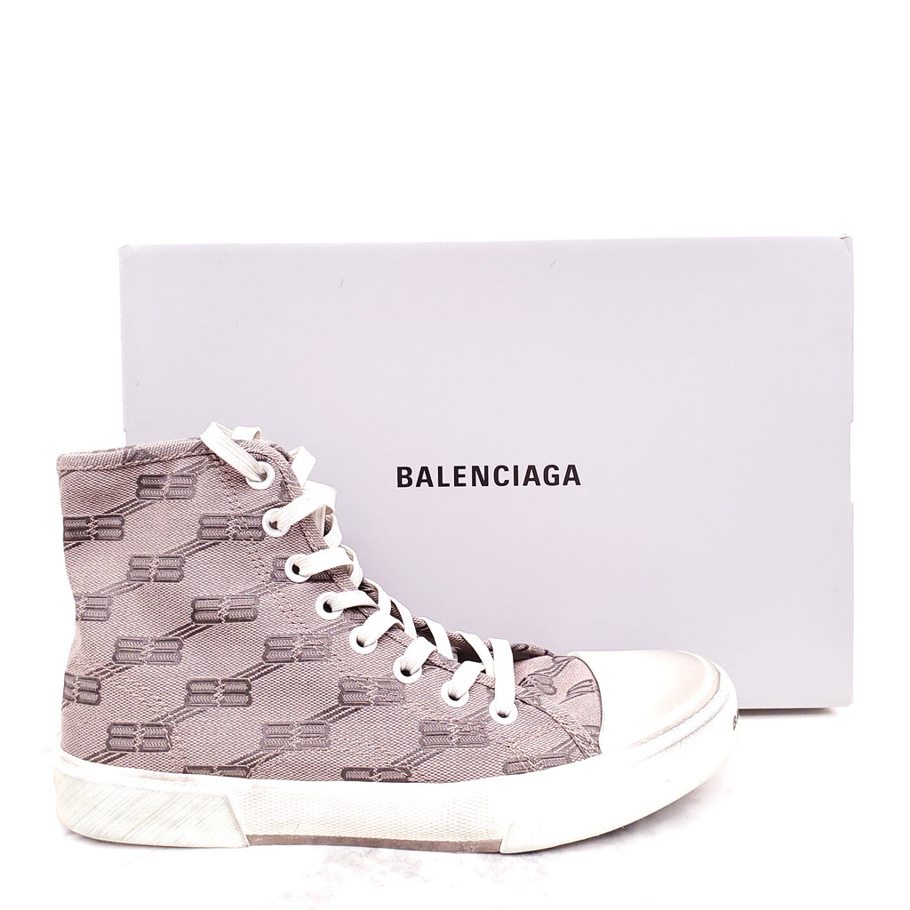 BALENCIAGA PARIS LOGO HIGH TOP SNEAKERS - SIZE 40