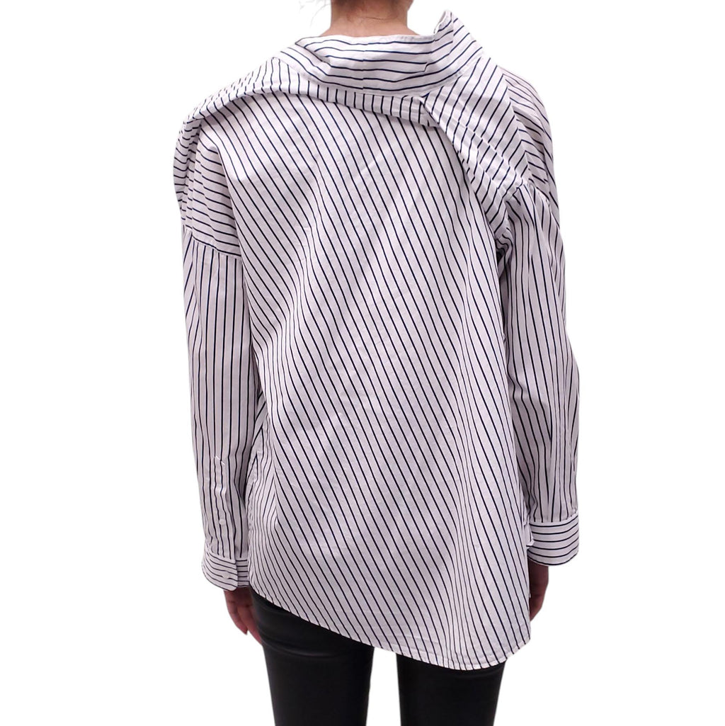 BALENCIAGA STRIPED OVERSZIED BLOUSE - SIZE 36