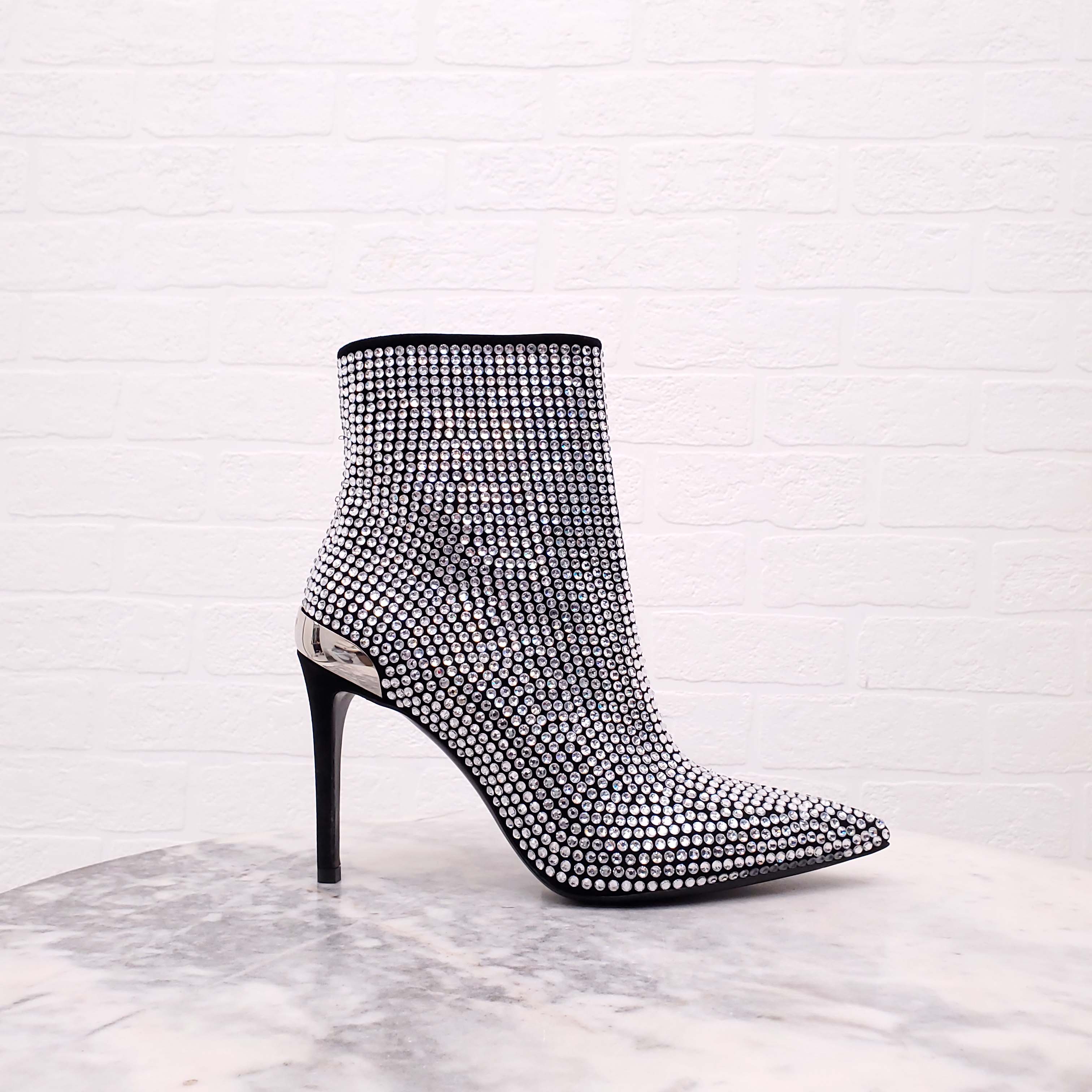 BALMAIN RHINESTONE BOOTIES - SIZE 37.5