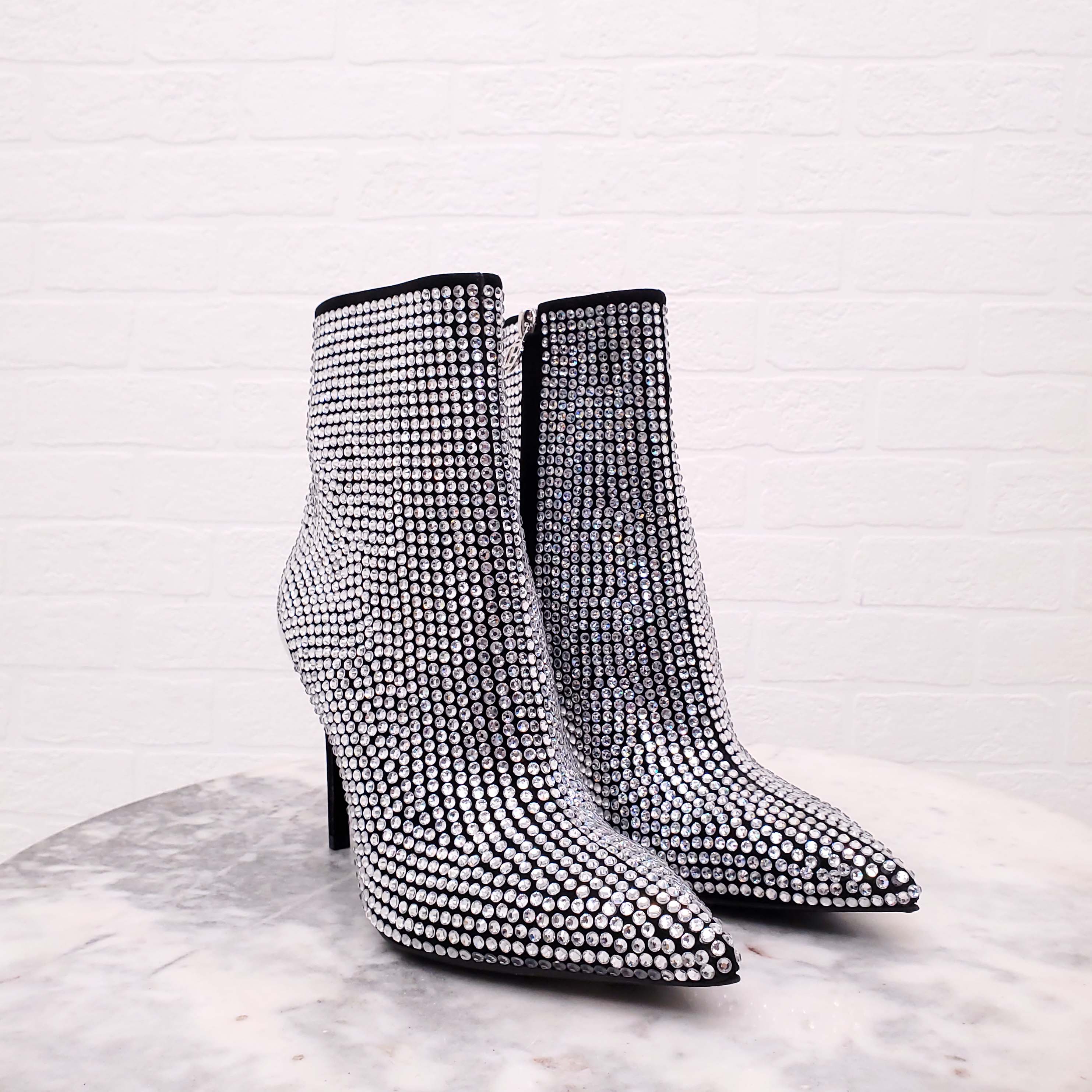 BALMAIN RHINESTONE BOOTIES - SIZE 37.5