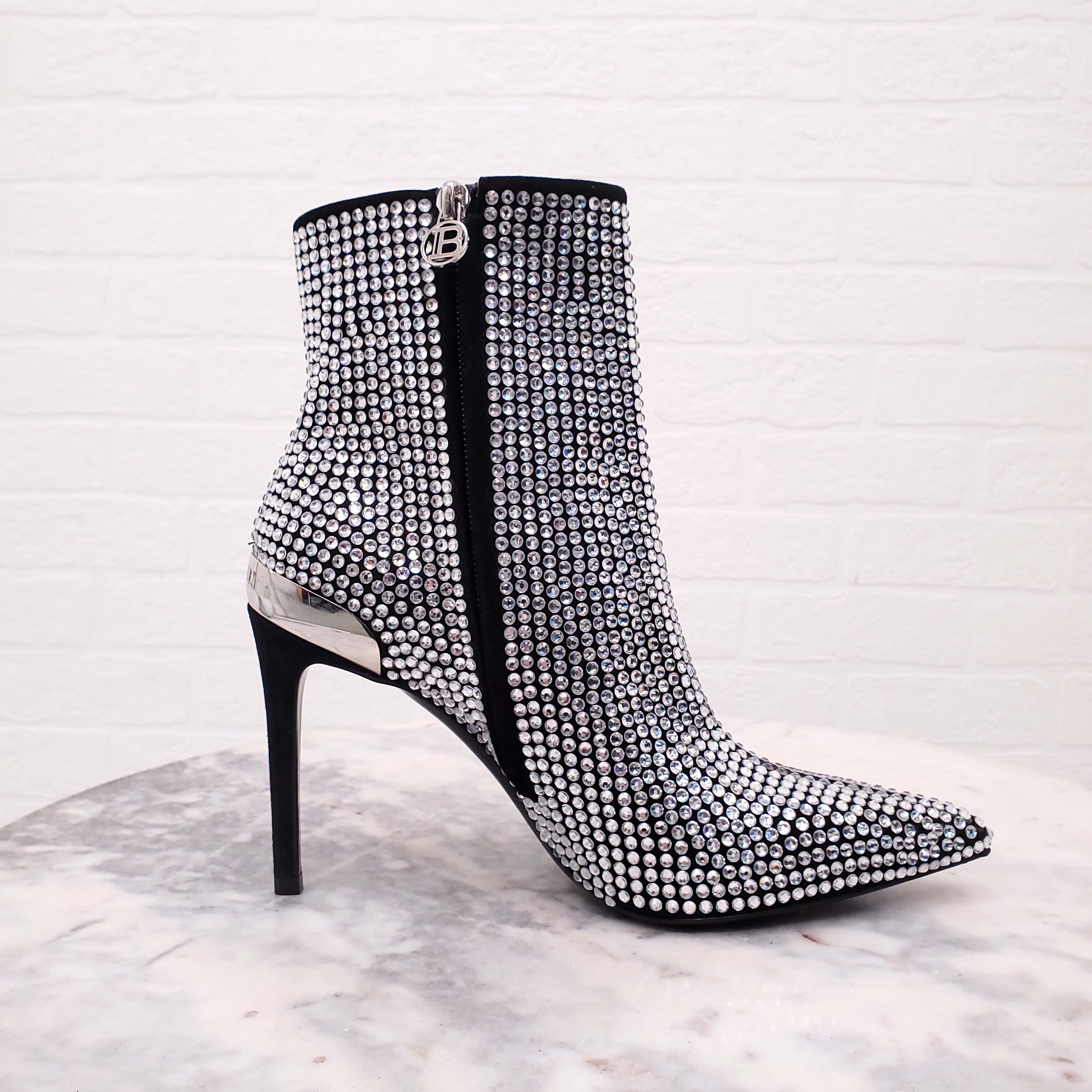 BALMAIN RHINESTONE BOOTIES - SIZE 37.5