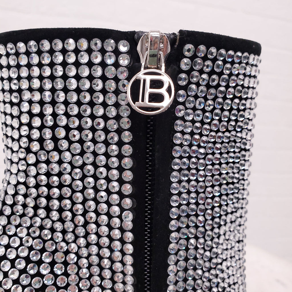 BALMAIN RHINESTONE BOOTIES - SIZE 37.5