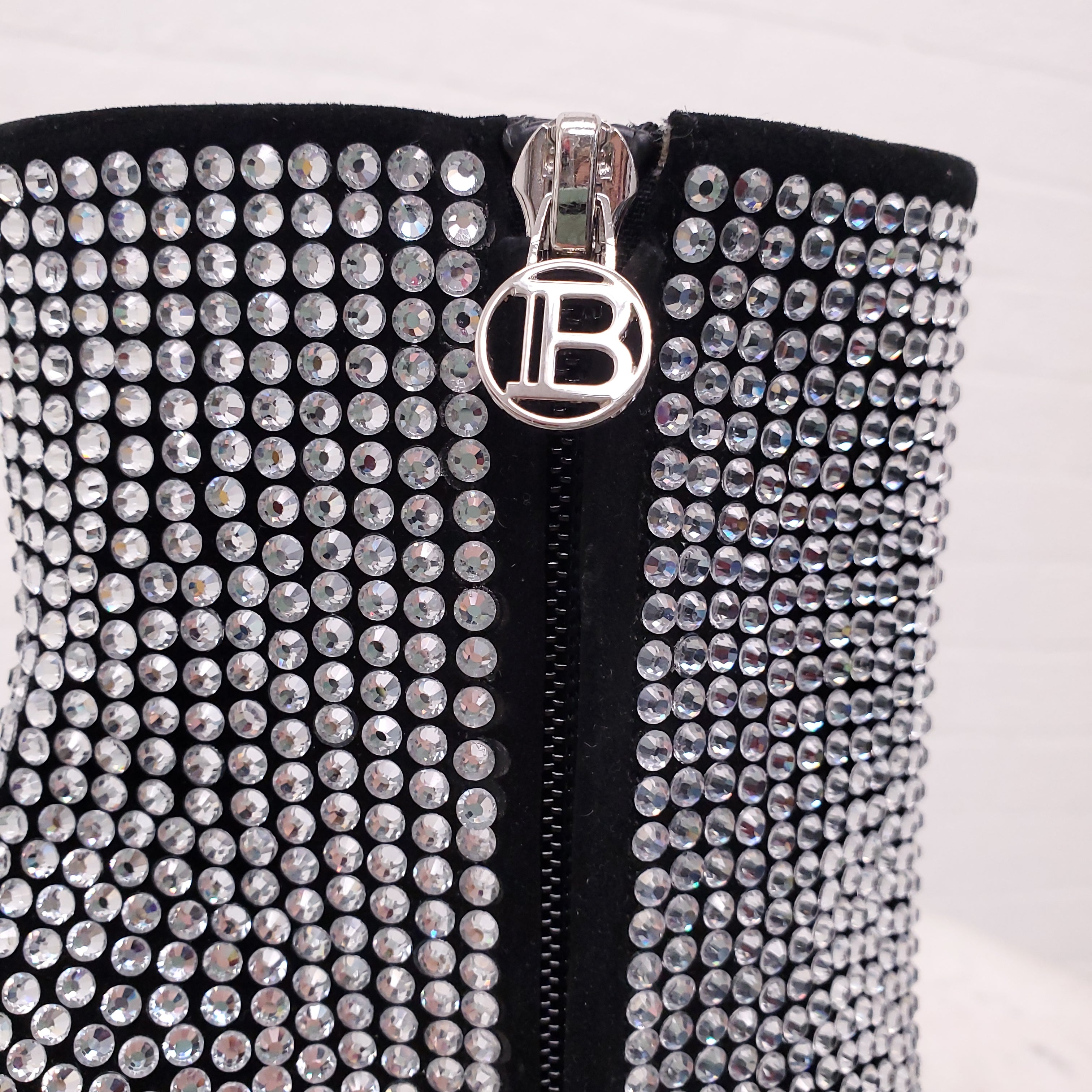 BALMAIN RHINESTONE BOOTIES - SIZE 37.5