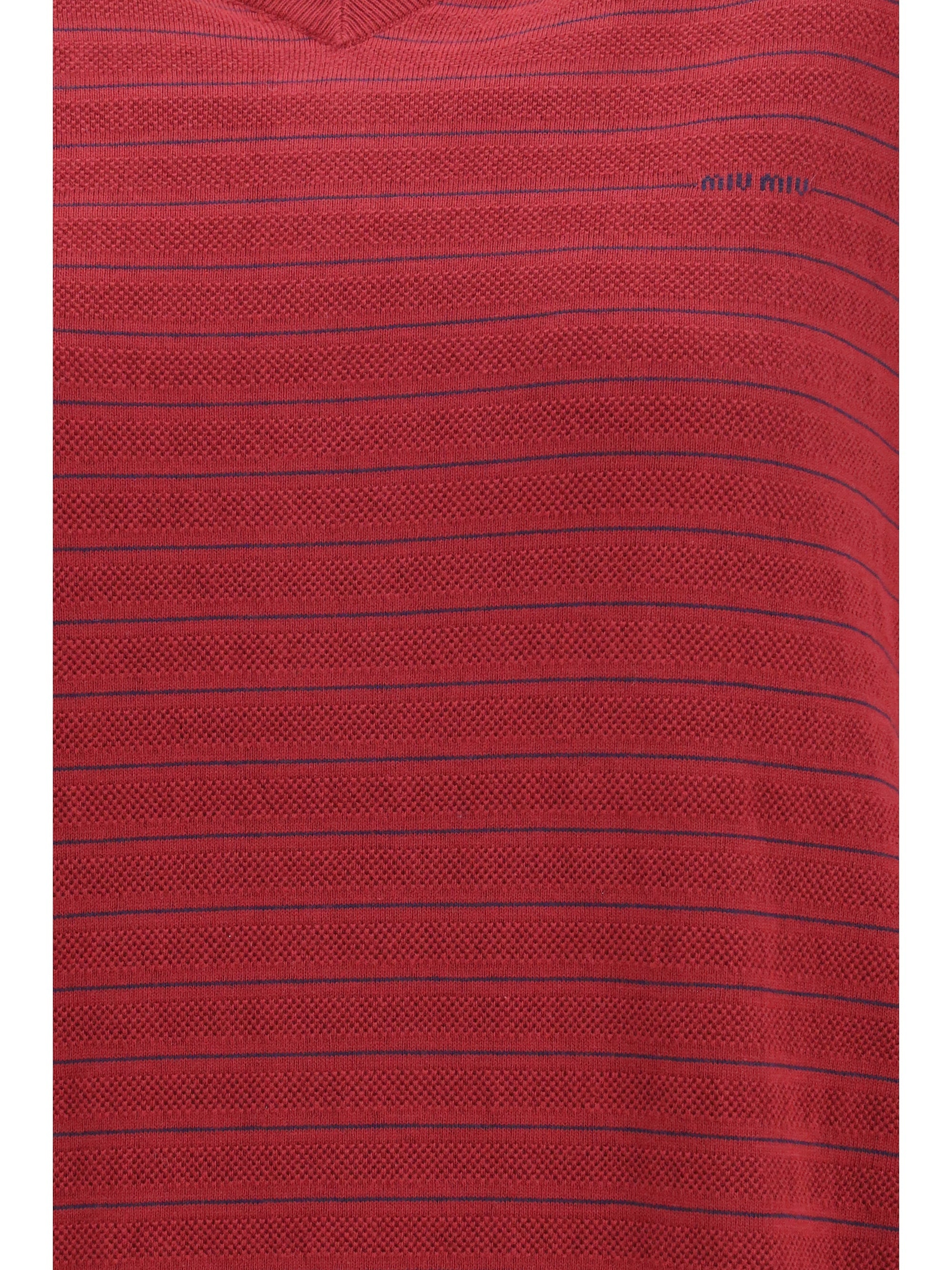 Miu Miu Women Cotton V-Neck Sweater