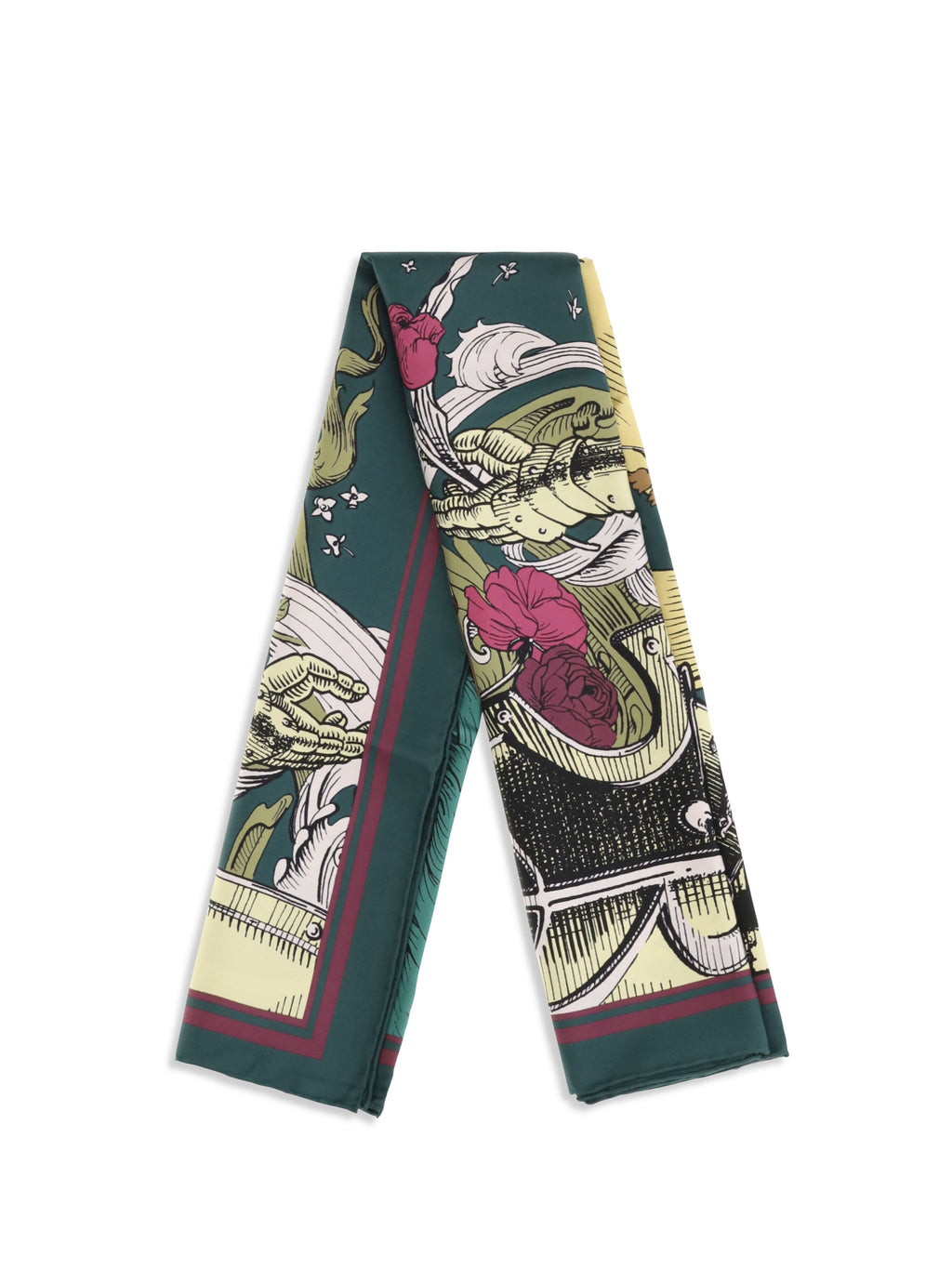 Burberry Men Silk Scarf With Etched Knight