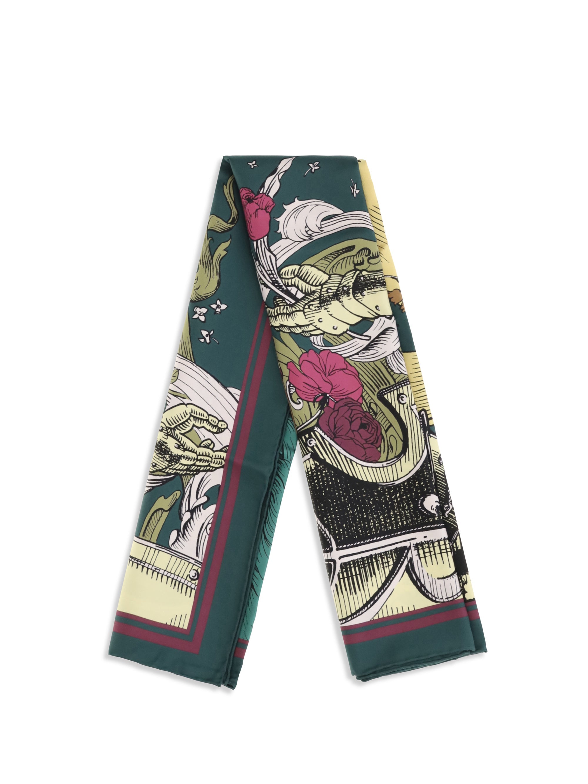Burberry Men Silk Scarf With Etched Knight