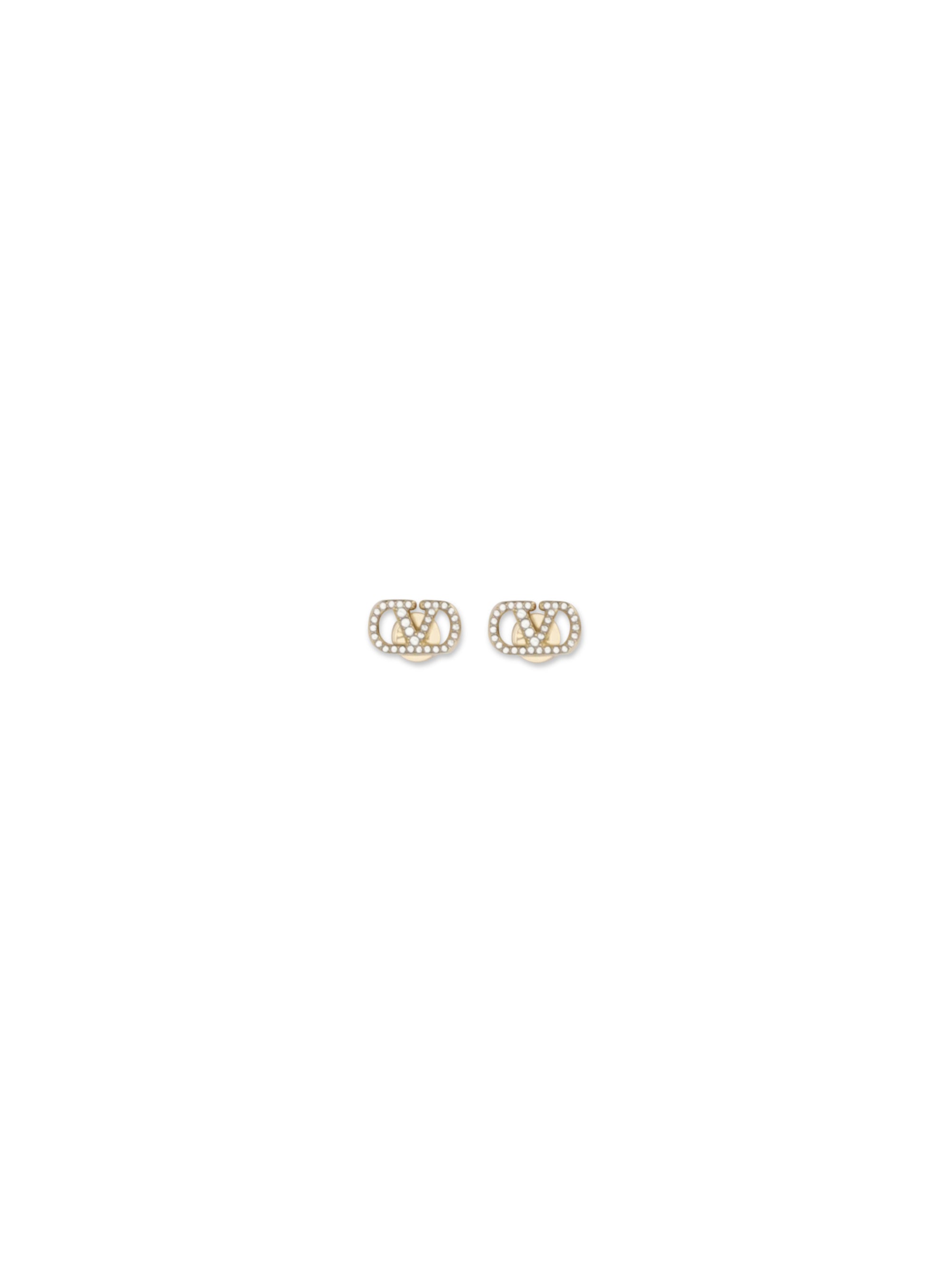 Valentino Garavani Women Vlogo Signature Earrings In Metal And Swarovski Crystals