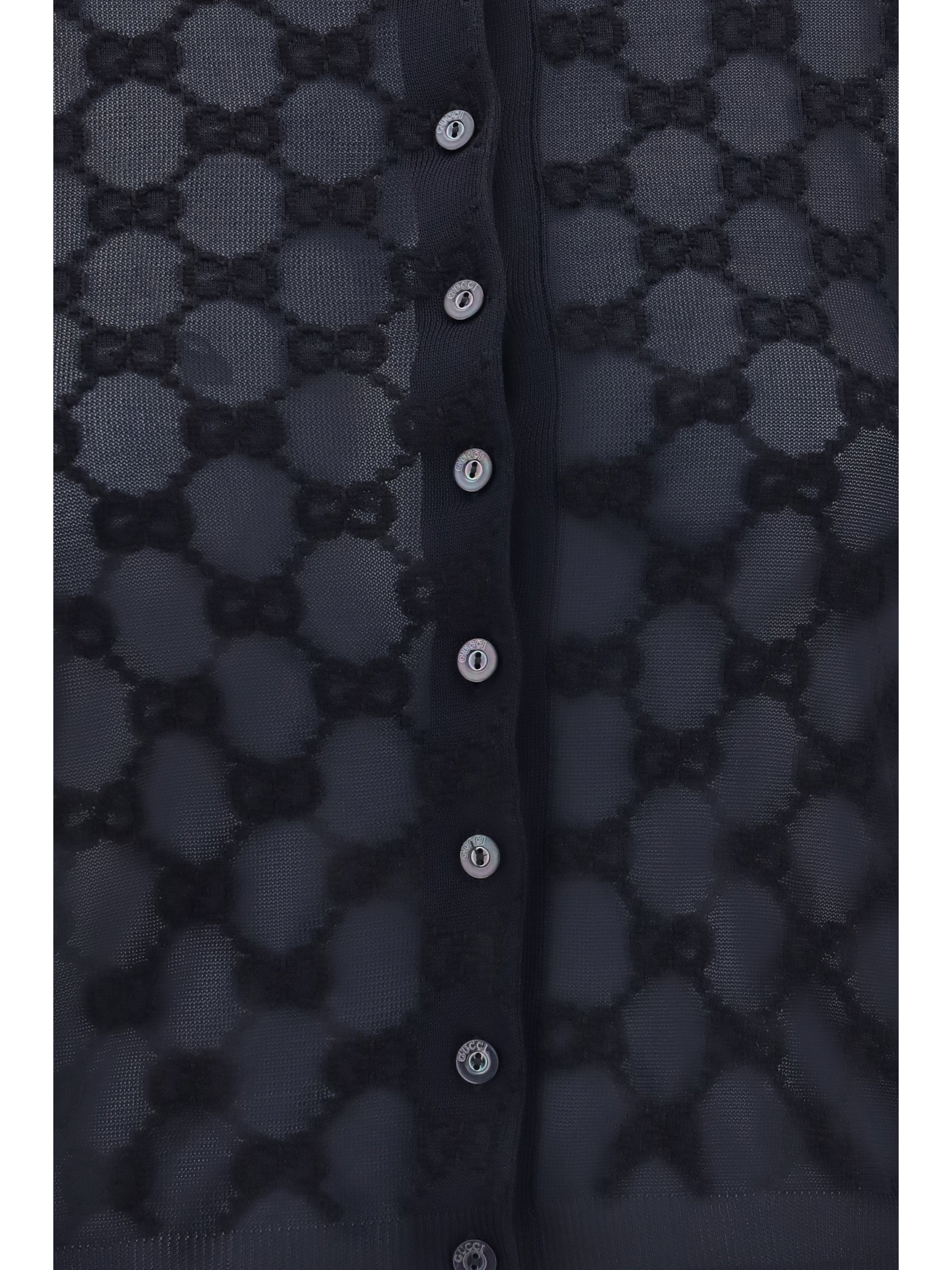 Gucci Women Gg All-Over Viscose Crepe Cardigan