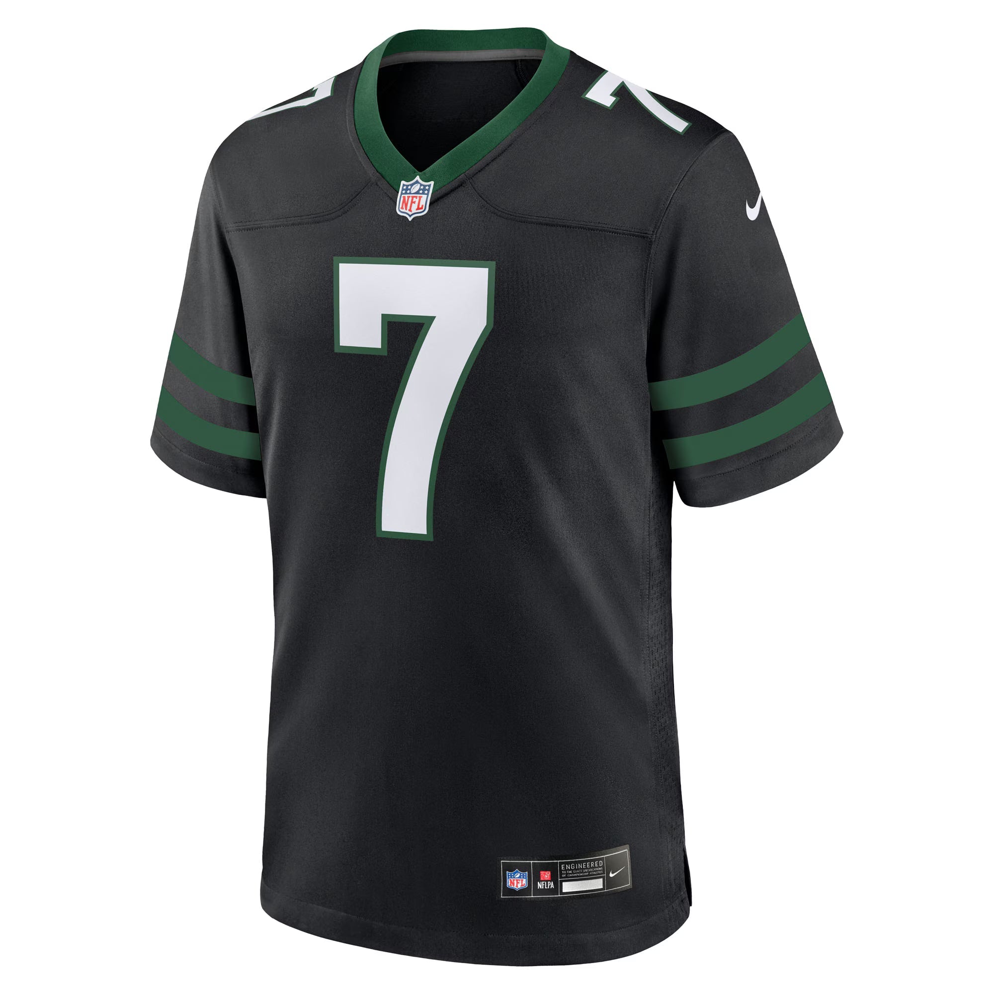 New York Jets Justin Fields Stealth Black Game Jersey