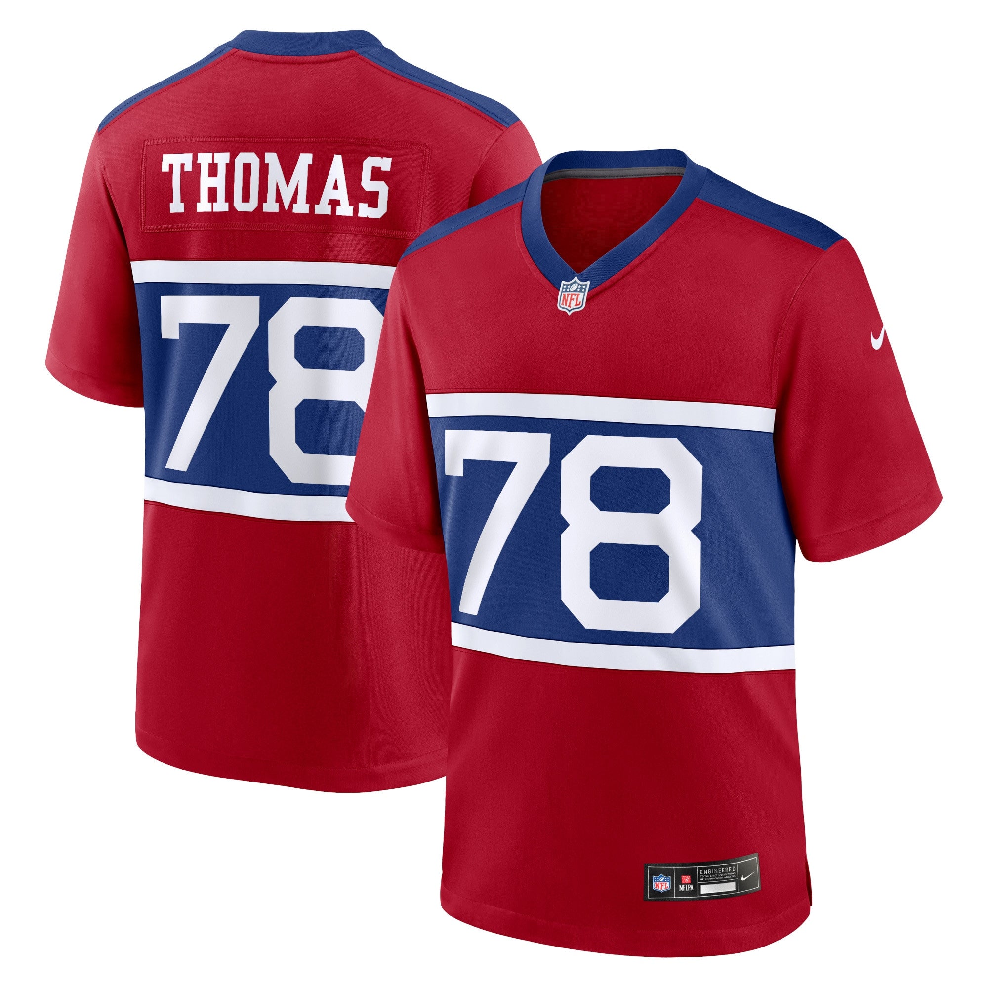 New York Giants Andrew Thomas Century Red Alternate Player Game Jersey