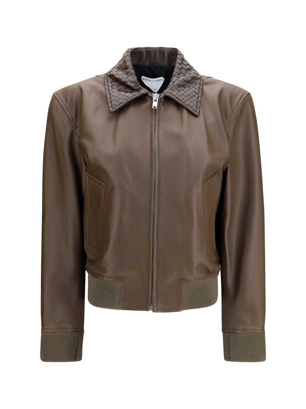 Bottega Veneta Women Glossy Leather Jacket