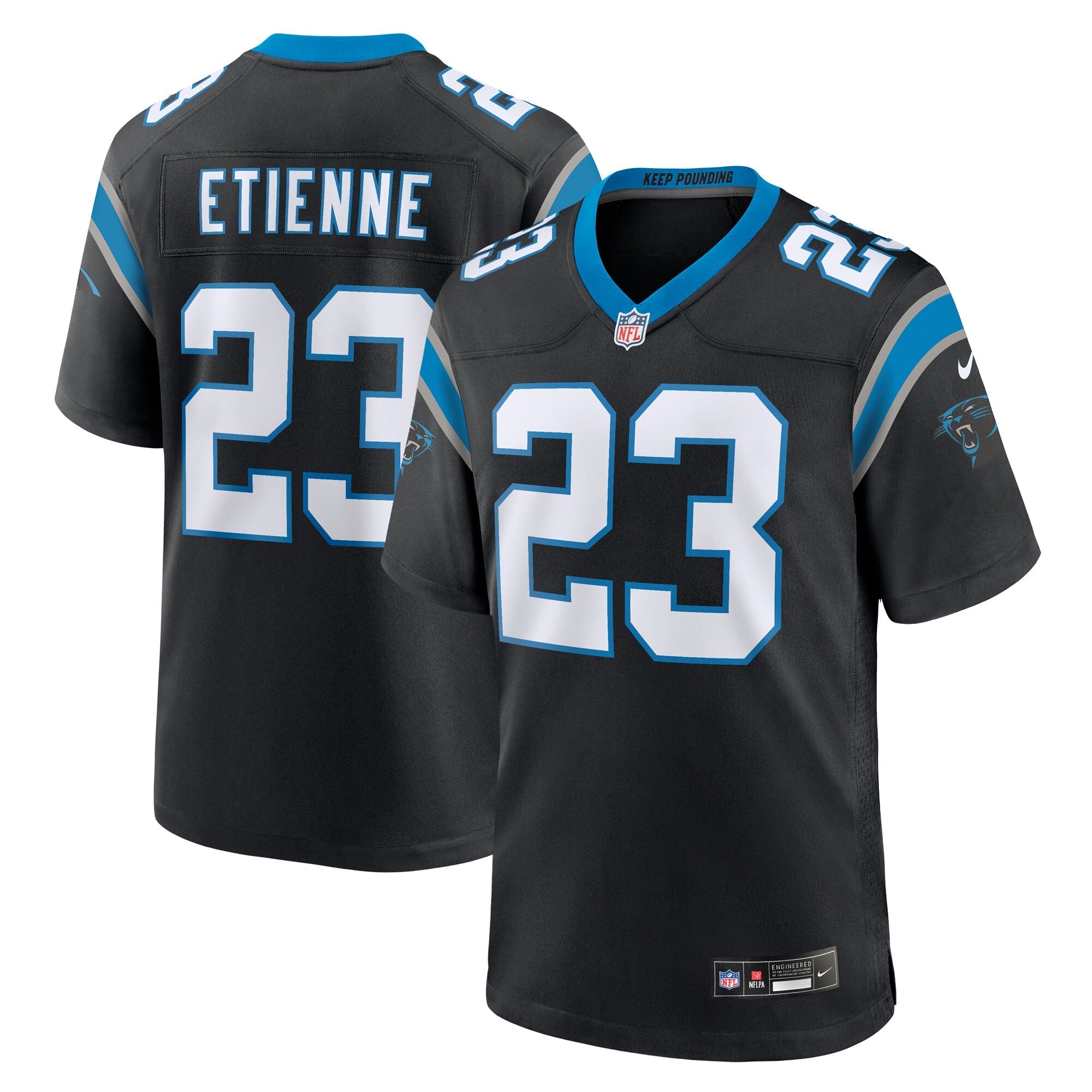 Carolina Panthers Trevor Etienne Black Team Game Jersey