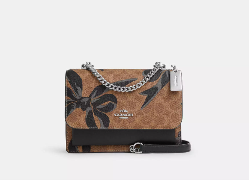 NWT Coach Medium Klare Crossbody Bag In Signature Canvas With Bow Print