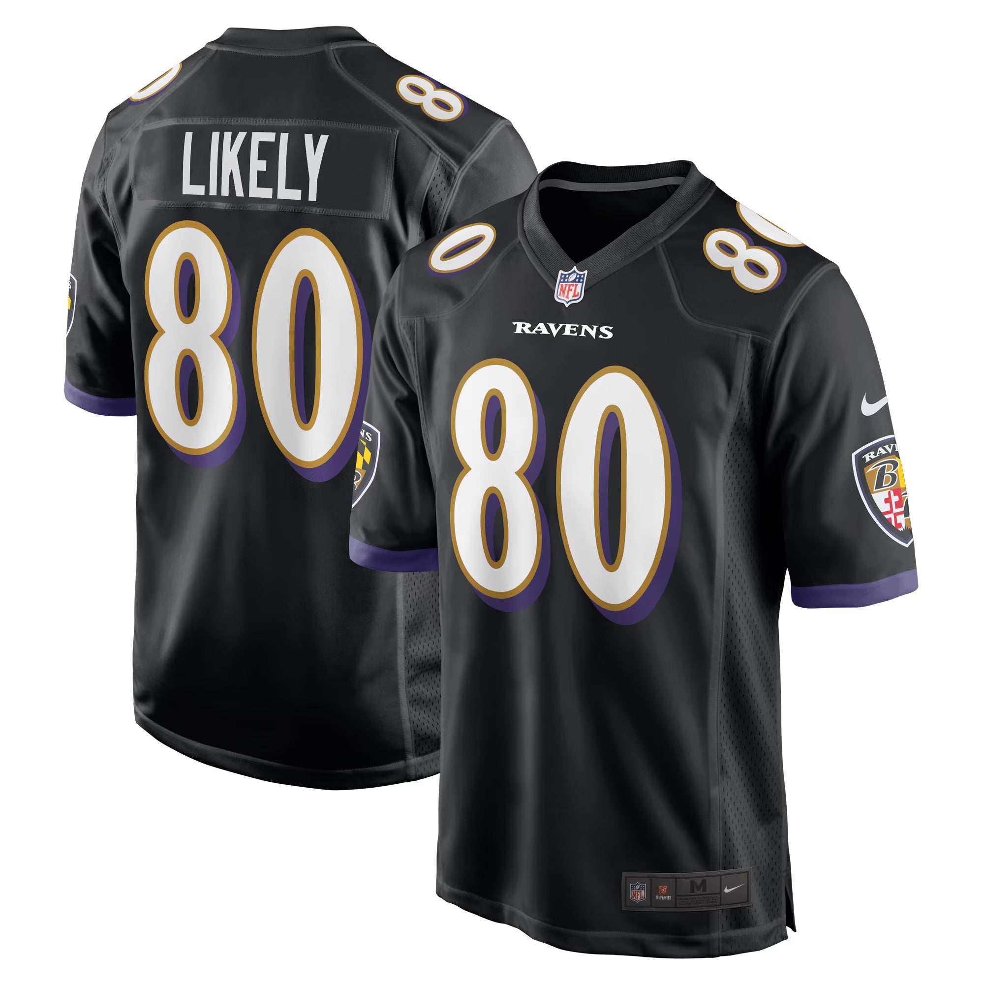 Baltimore Ravens Isaiah Likely Black Alternate Game Jersey