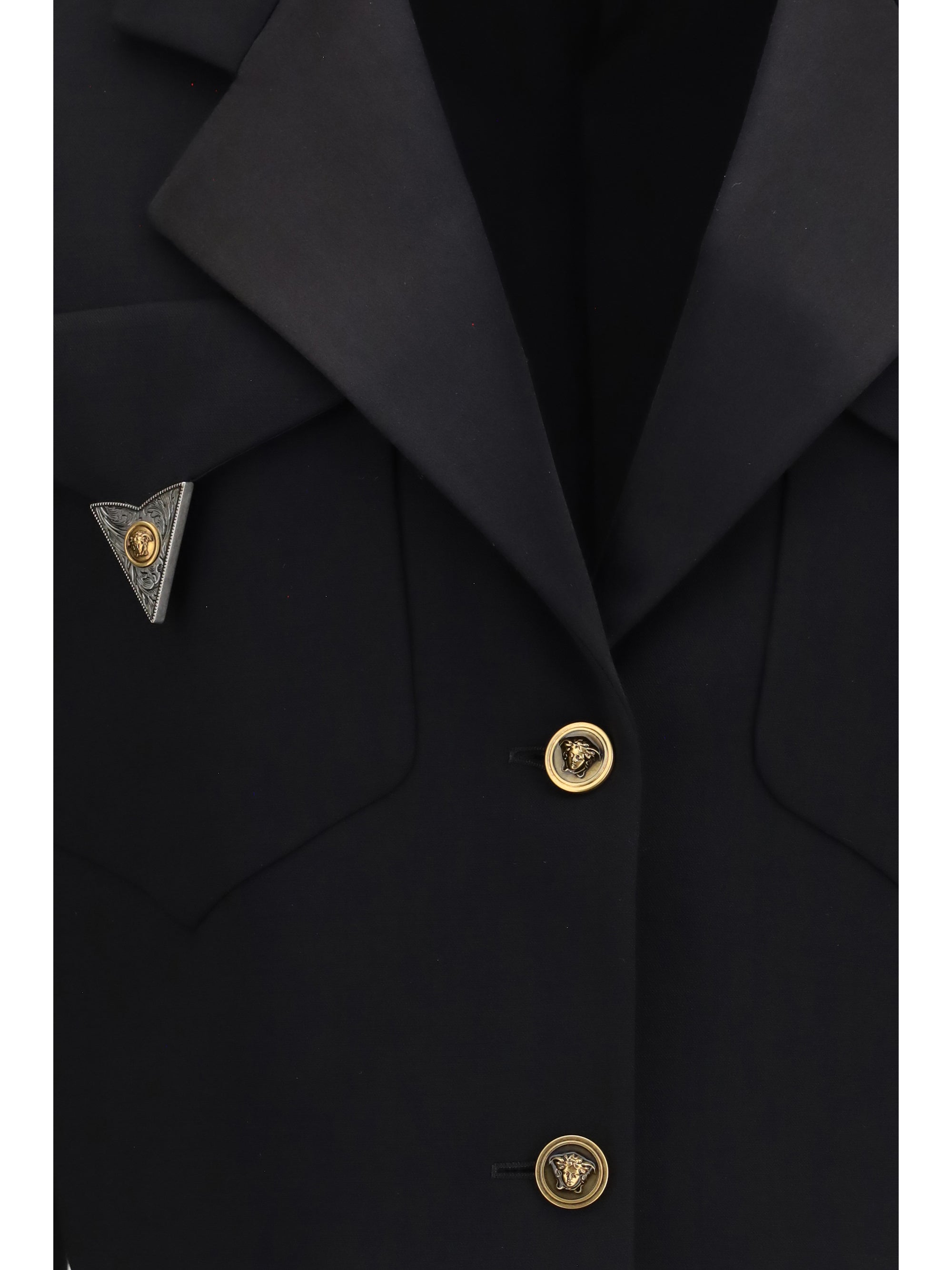 Versace Women Cropped Wool Blazer