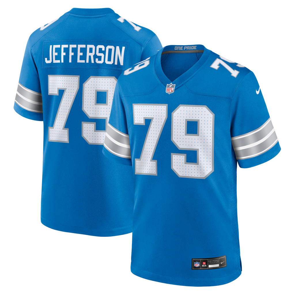 Detroit Lions Quinton Jefferson Blue Team Game Jersey