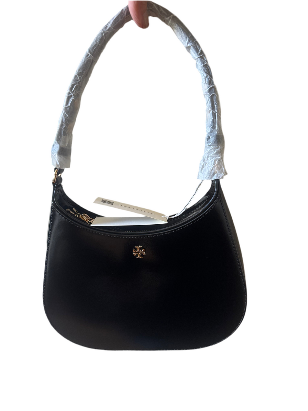 NWT Tory Burch Emerson Patent Leather Shoulder Bag In Gold/Black