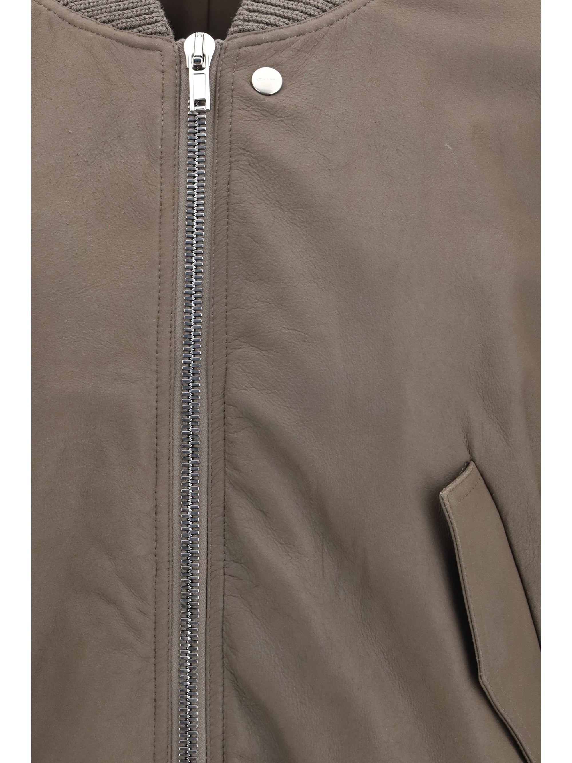 Rick Owens Men Secchia Flight Bomber In Lambskin Leather With Padding